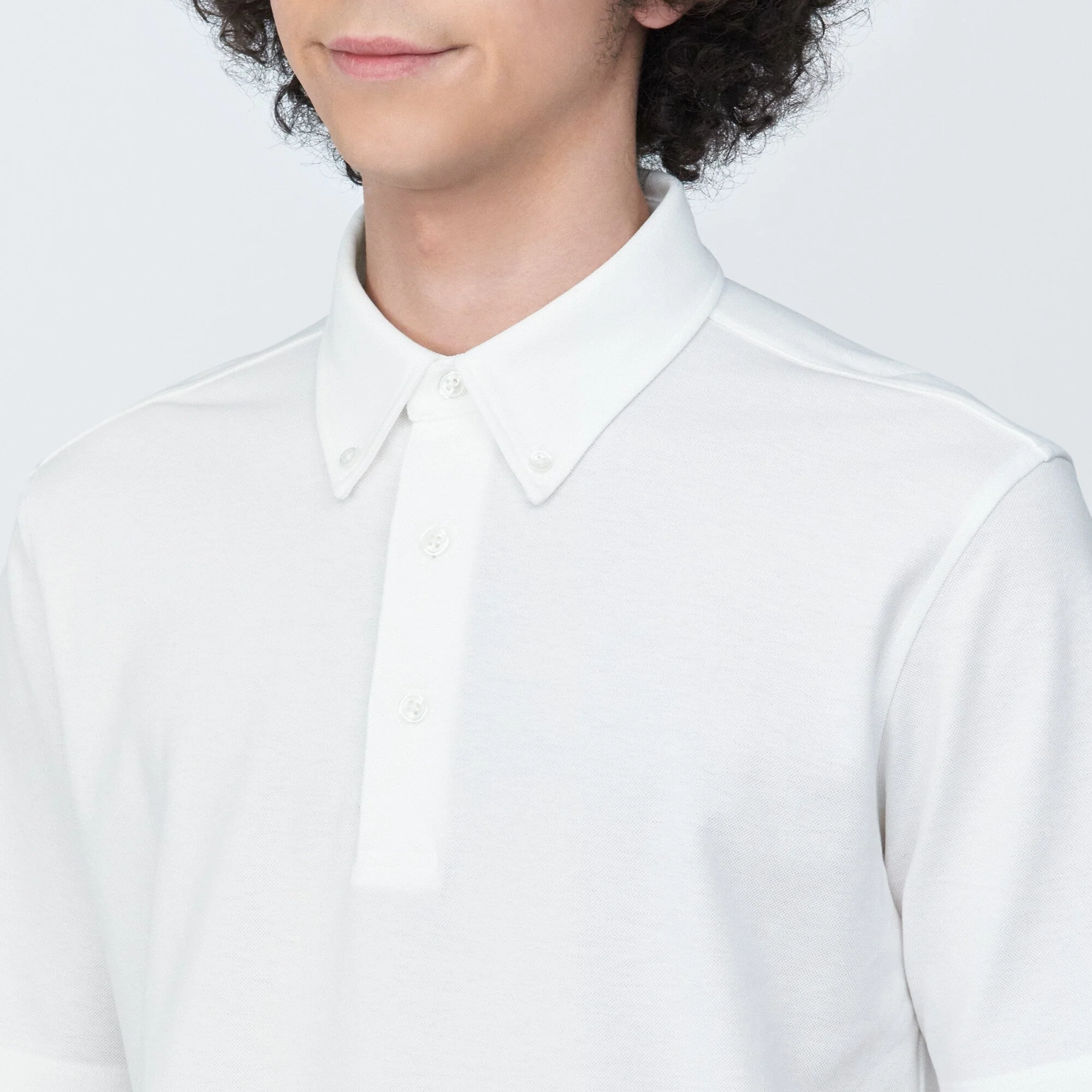 Men's Cool Touch Pique Button Down Short Sleeve Polo Shirt - Image 7