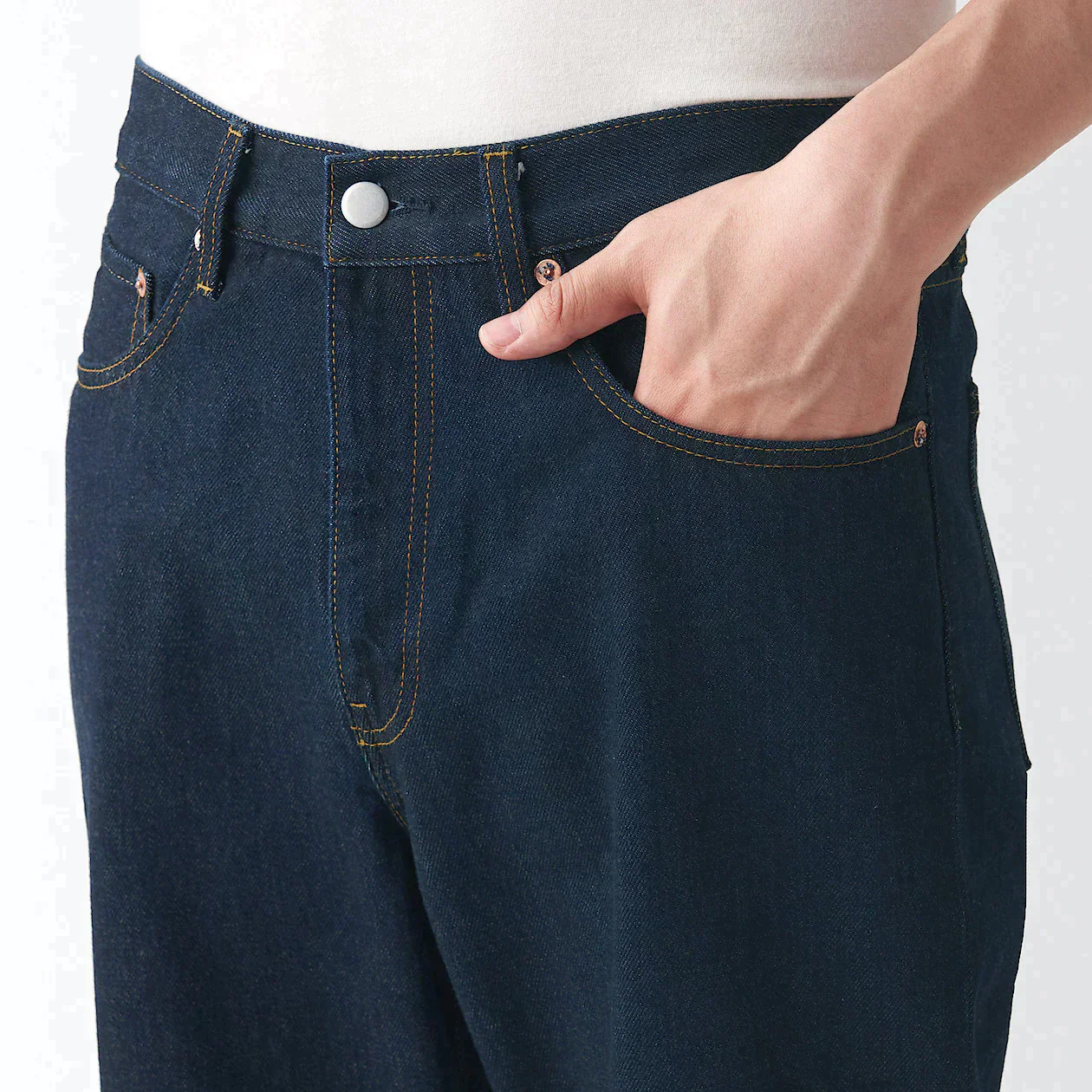 Men's Denim Regular Pants Dark Navy (L 32inch / 82cm) - Image 8