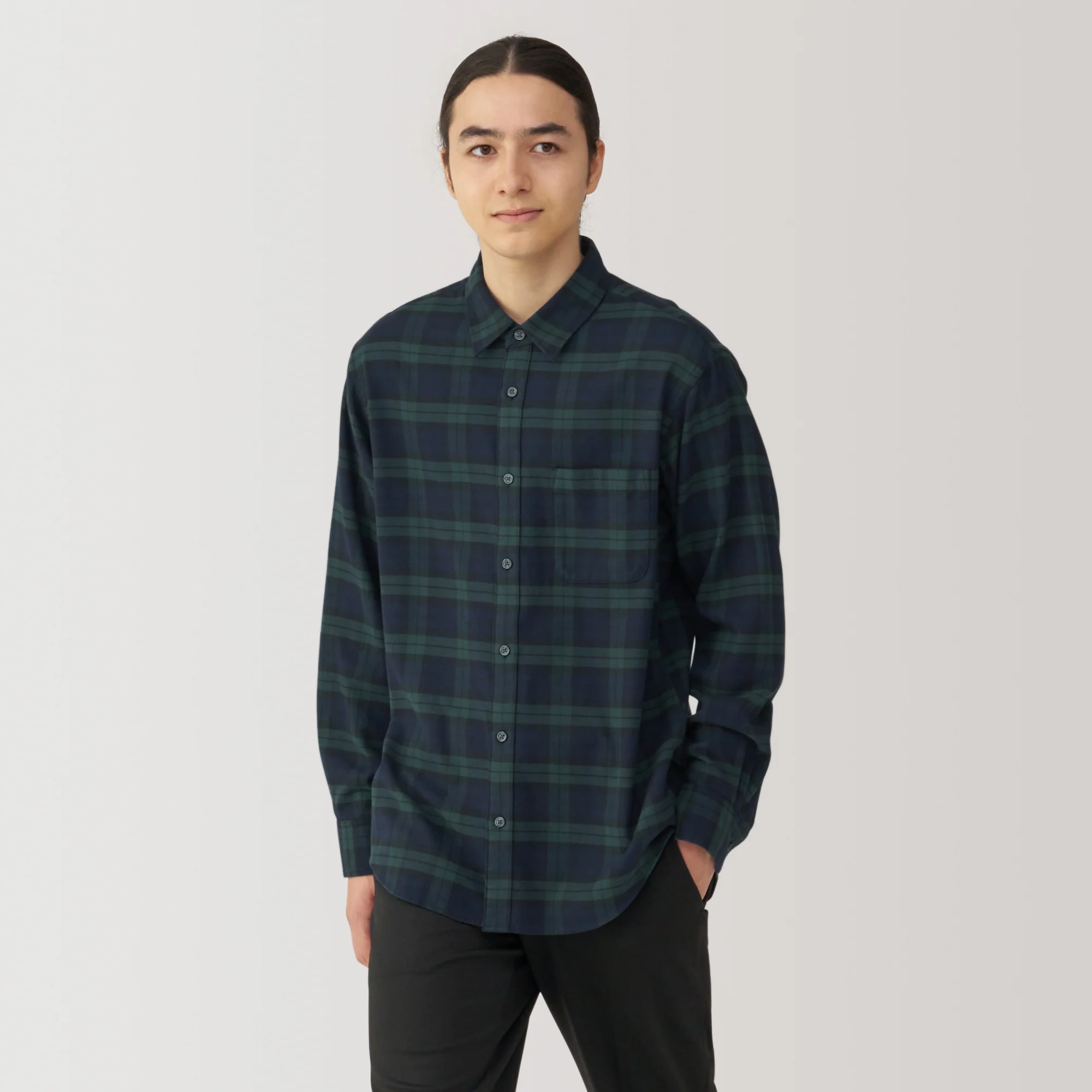 Men's Flannel Long Sleeve Patterned Shirt - Image 11