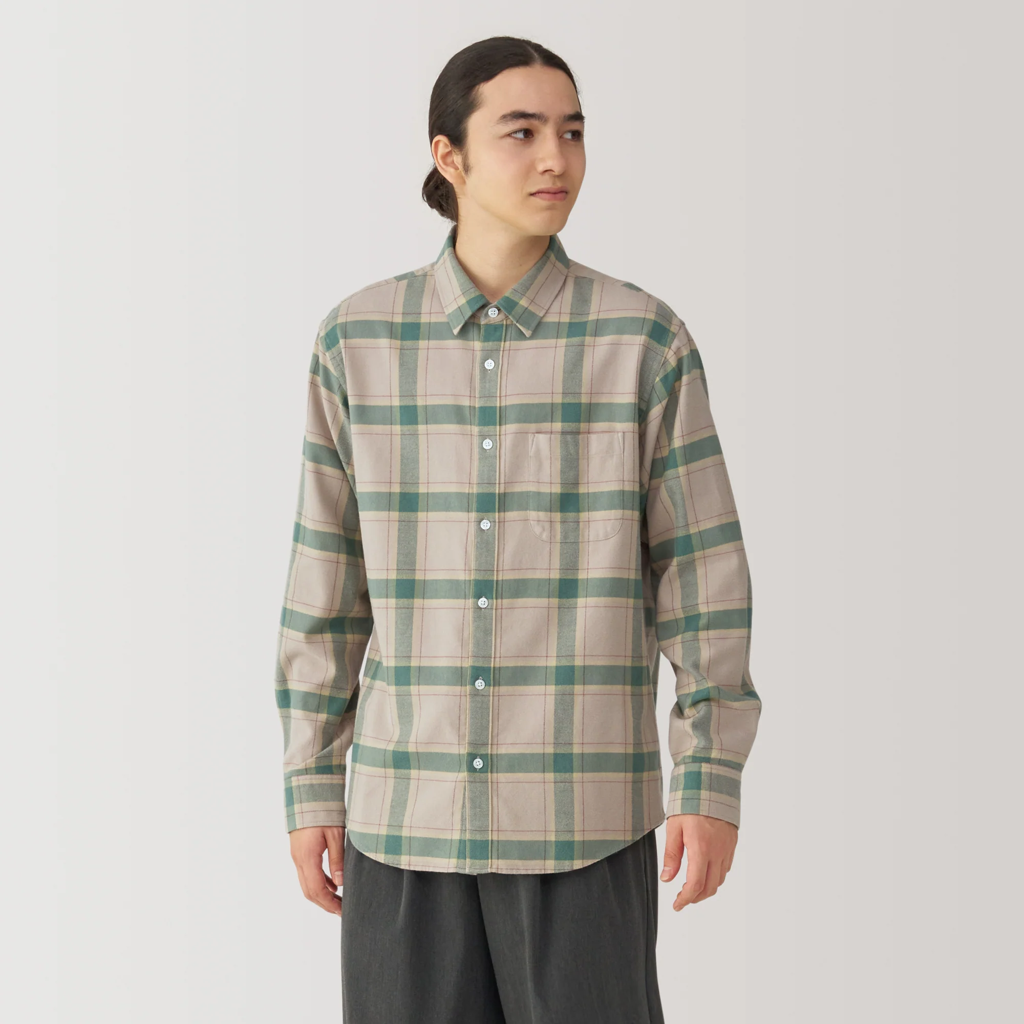 Men's Flannel Long Sleeve Patterned Shirt - Image 3
