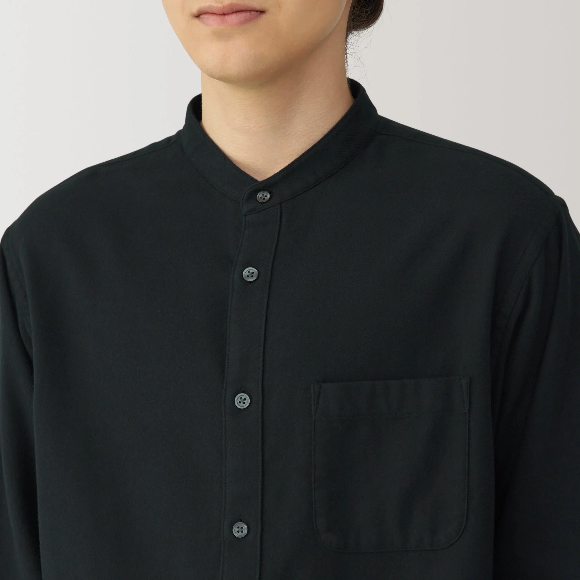 Men's Flannel Stand Collar Long Sleeve Shirt - Image 15