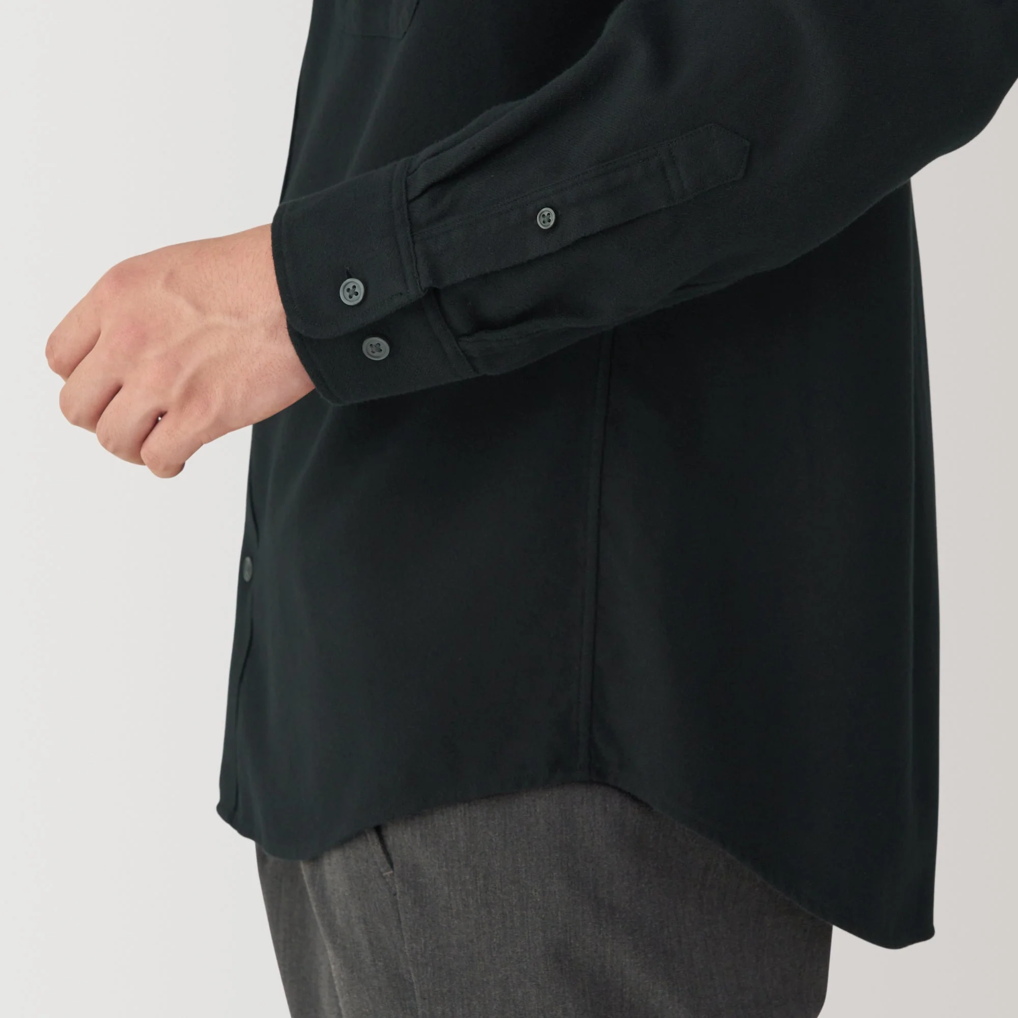 Men's Flannel Stand Collar Long Sleeve Shirt - Image 16