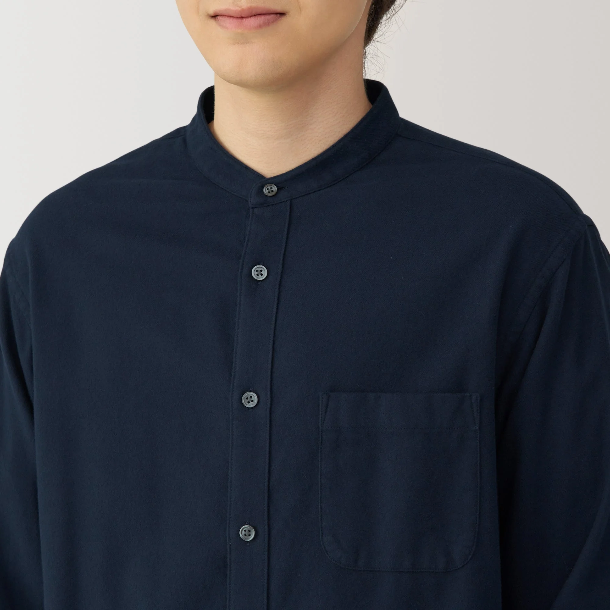 Men's Flannel Stand Collar Long Sleeve Shirt - Image 23