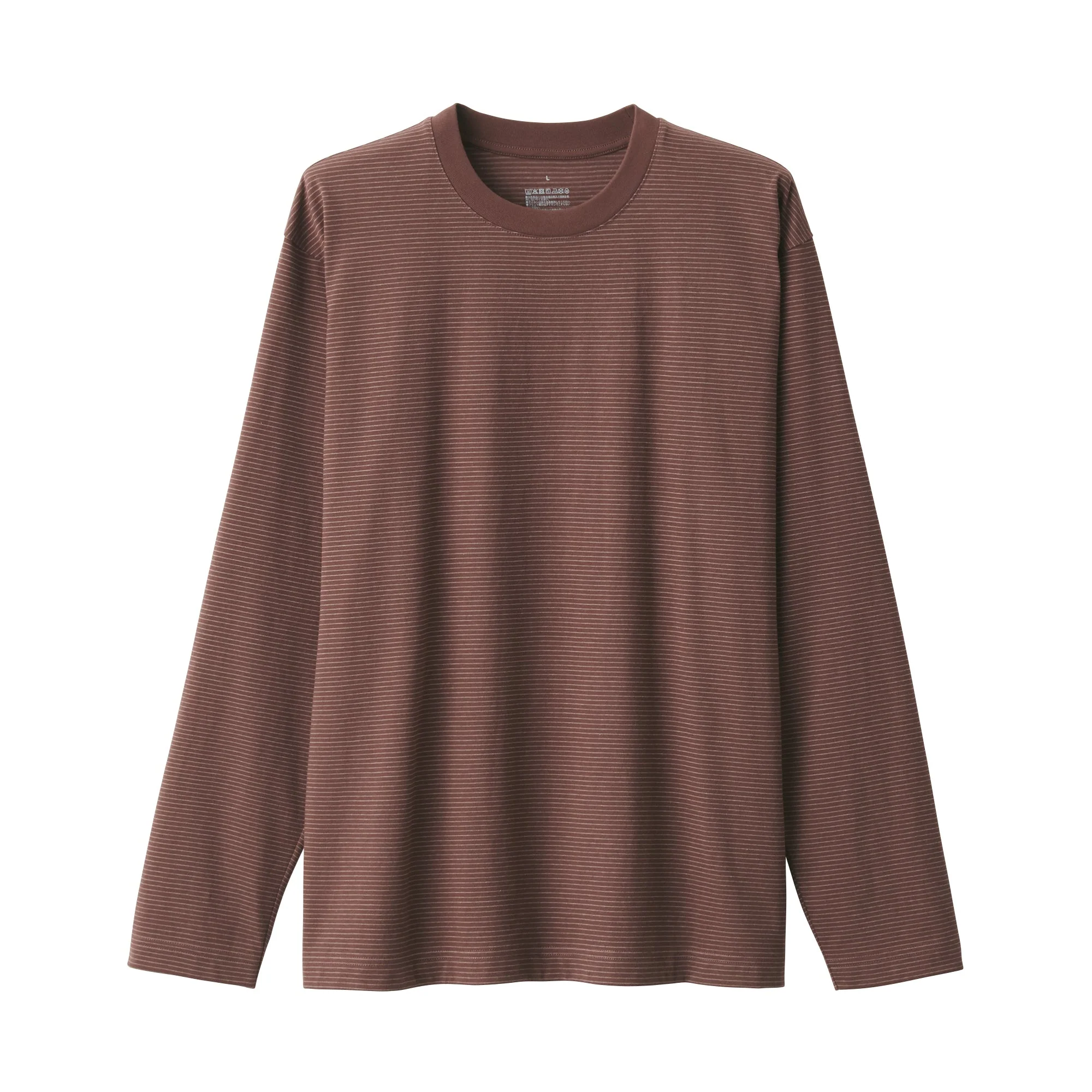 Men's Jersey Crew Neck Long Sleeve Striped T-Shirt - Image 2