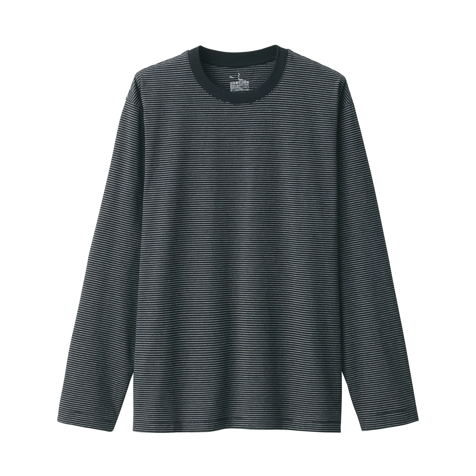 Men's Jersey Crew Neck Long Sleeve Striped T-Shirt - Image 23