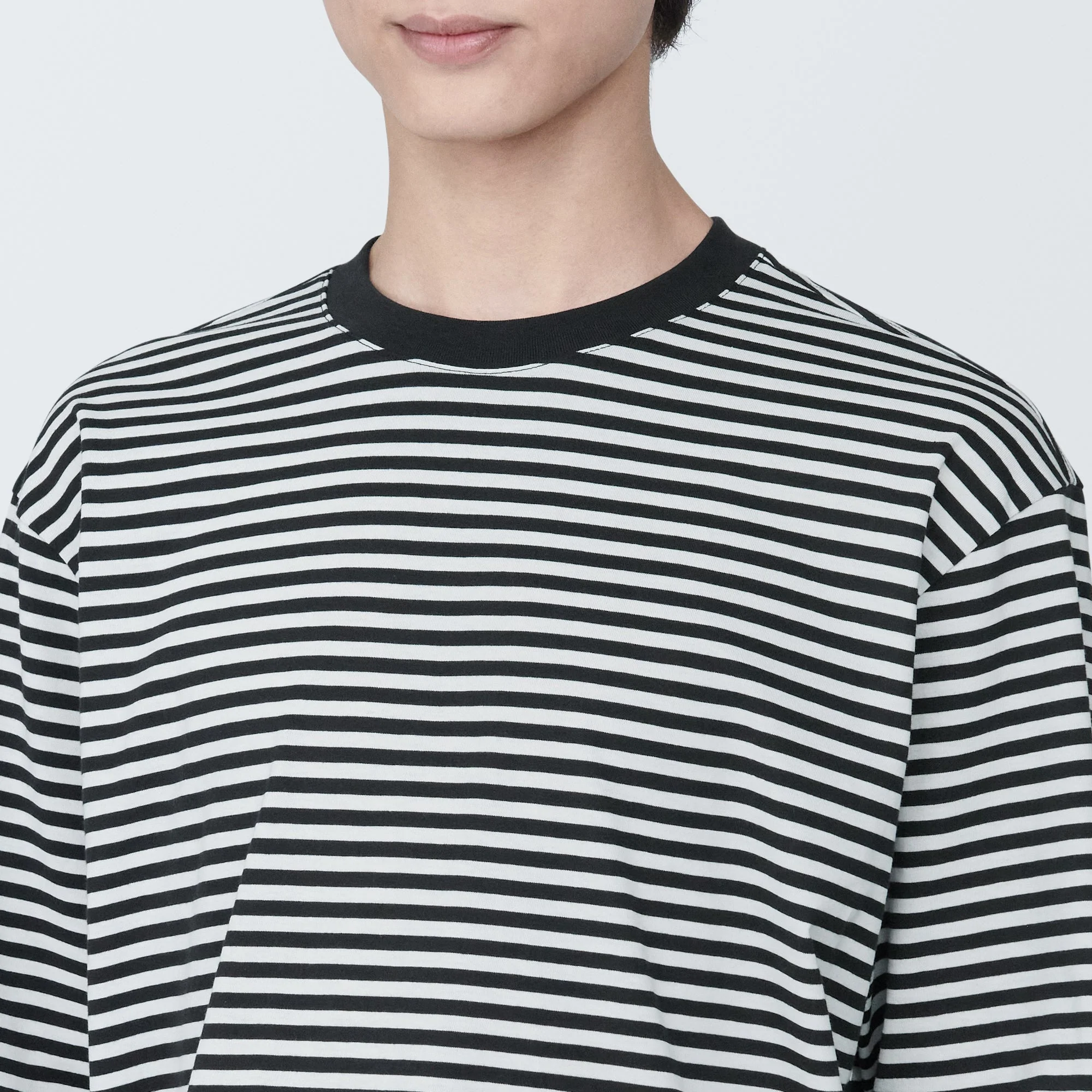 Men's Jersey Crew Neck Long Sleeve Striped T-Shirt - Image 14