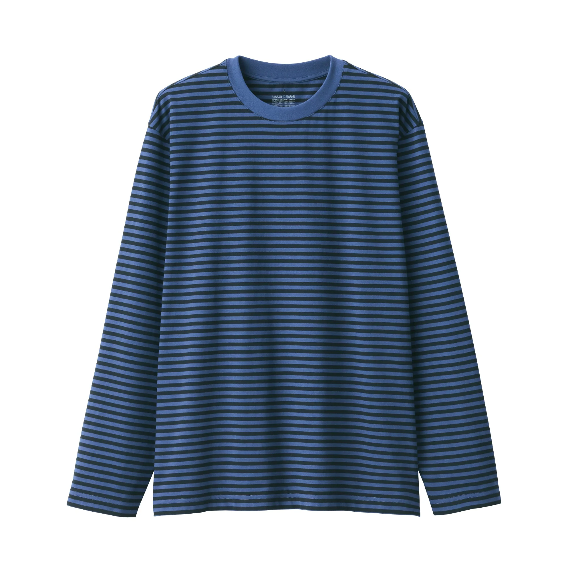 Men's Jersey Crew Neck Long Sleeve Striped T-Shirt - Image 2