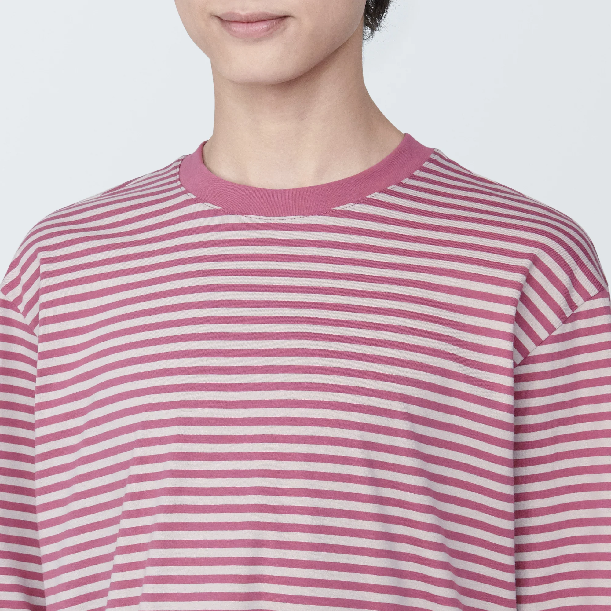Men's Jersey Crew Neck Long Sleeve Striped T-Shirt - Image 21