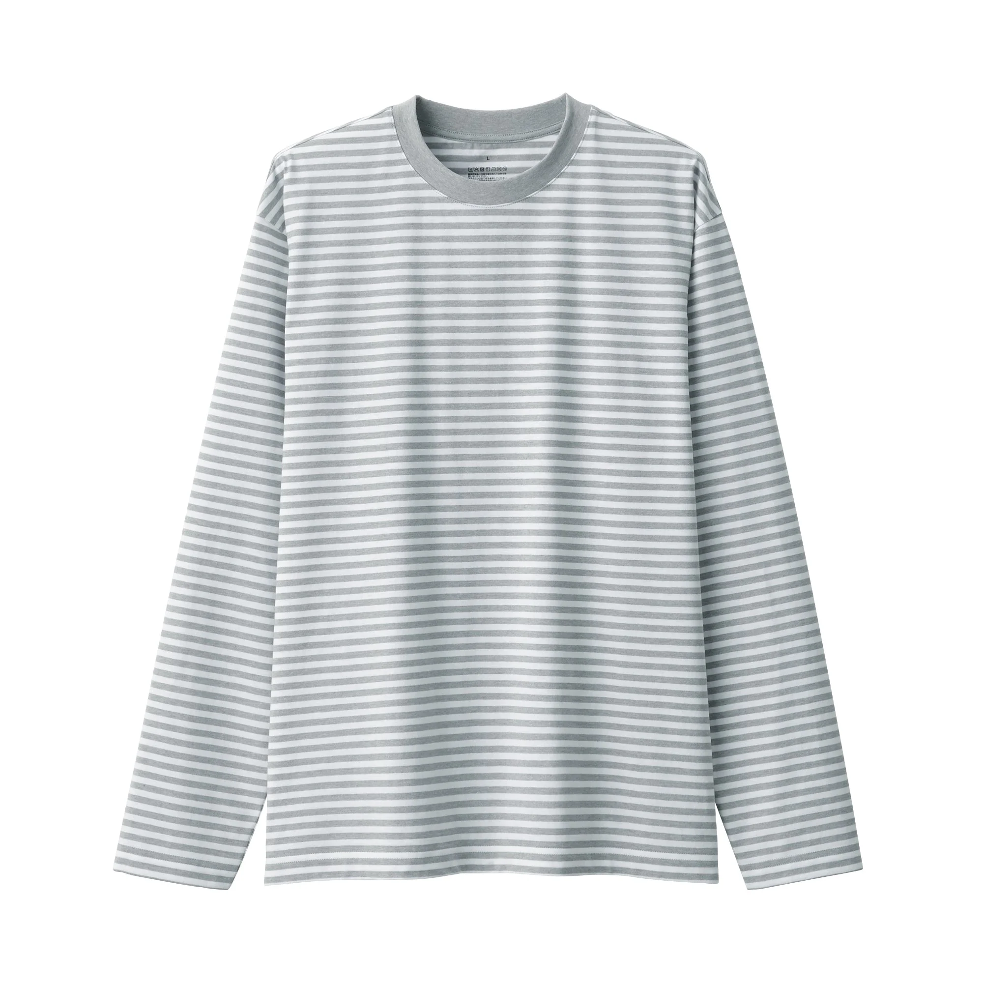 Men's Jersey Crew Neck Long Sleeve Striped T-Shirt - Image 23