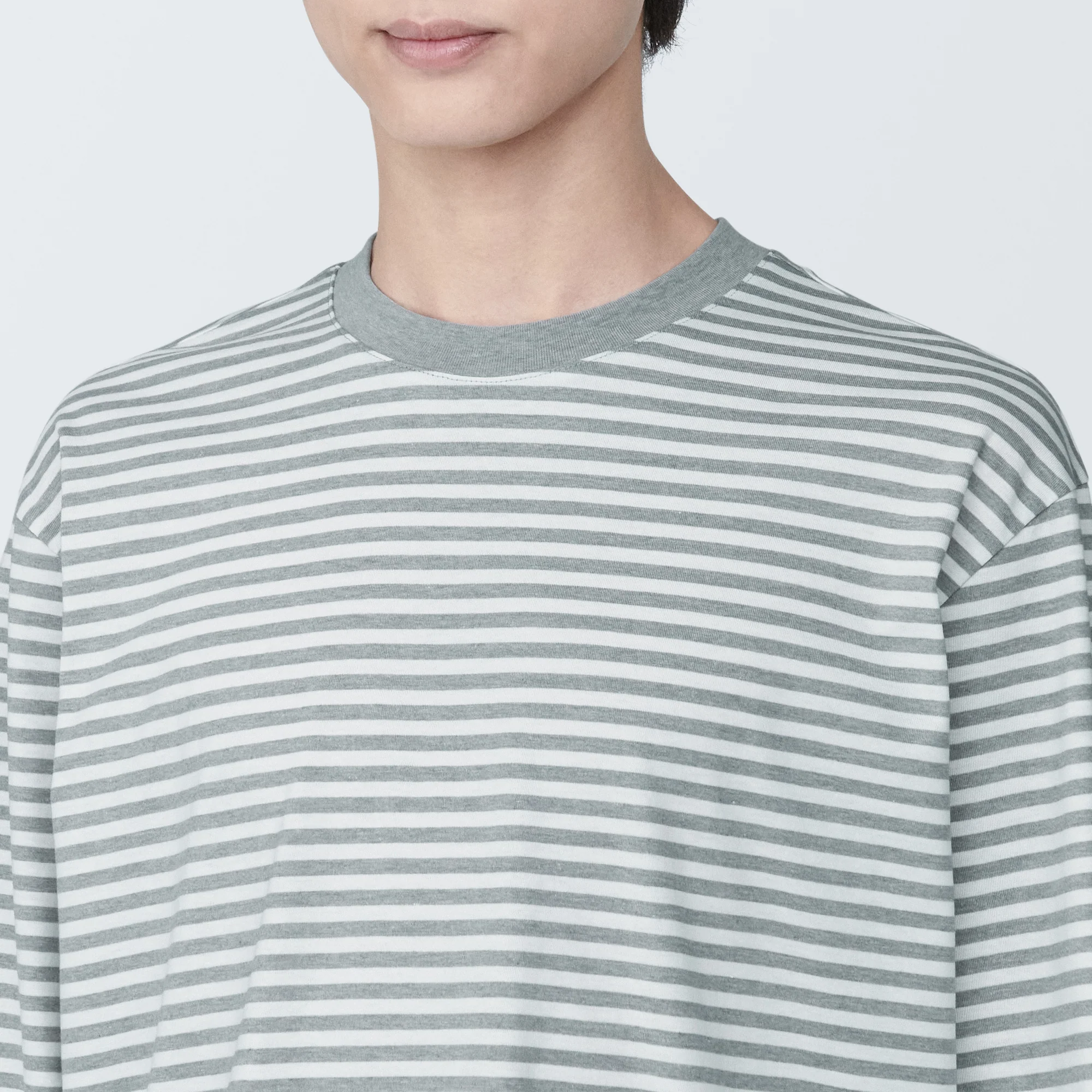 Men's Jersey Crew Neck Long Sleeve Striped T-Shirt - Image 28