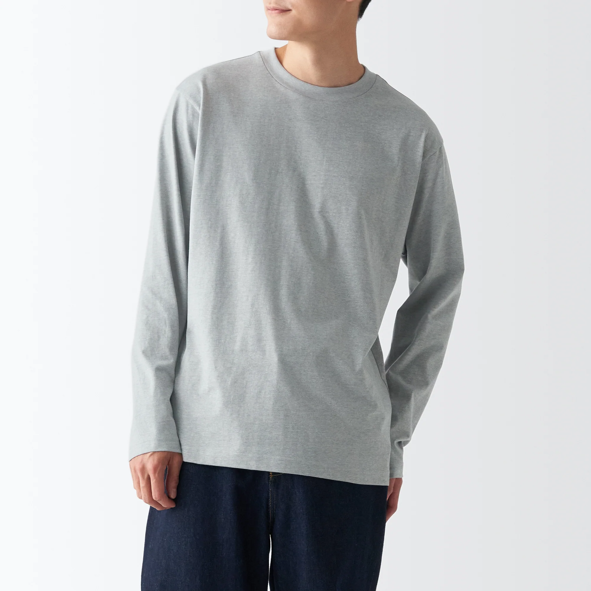 Men's Jersey Crew Neck Long Sleeve T-Shirt - Image 45