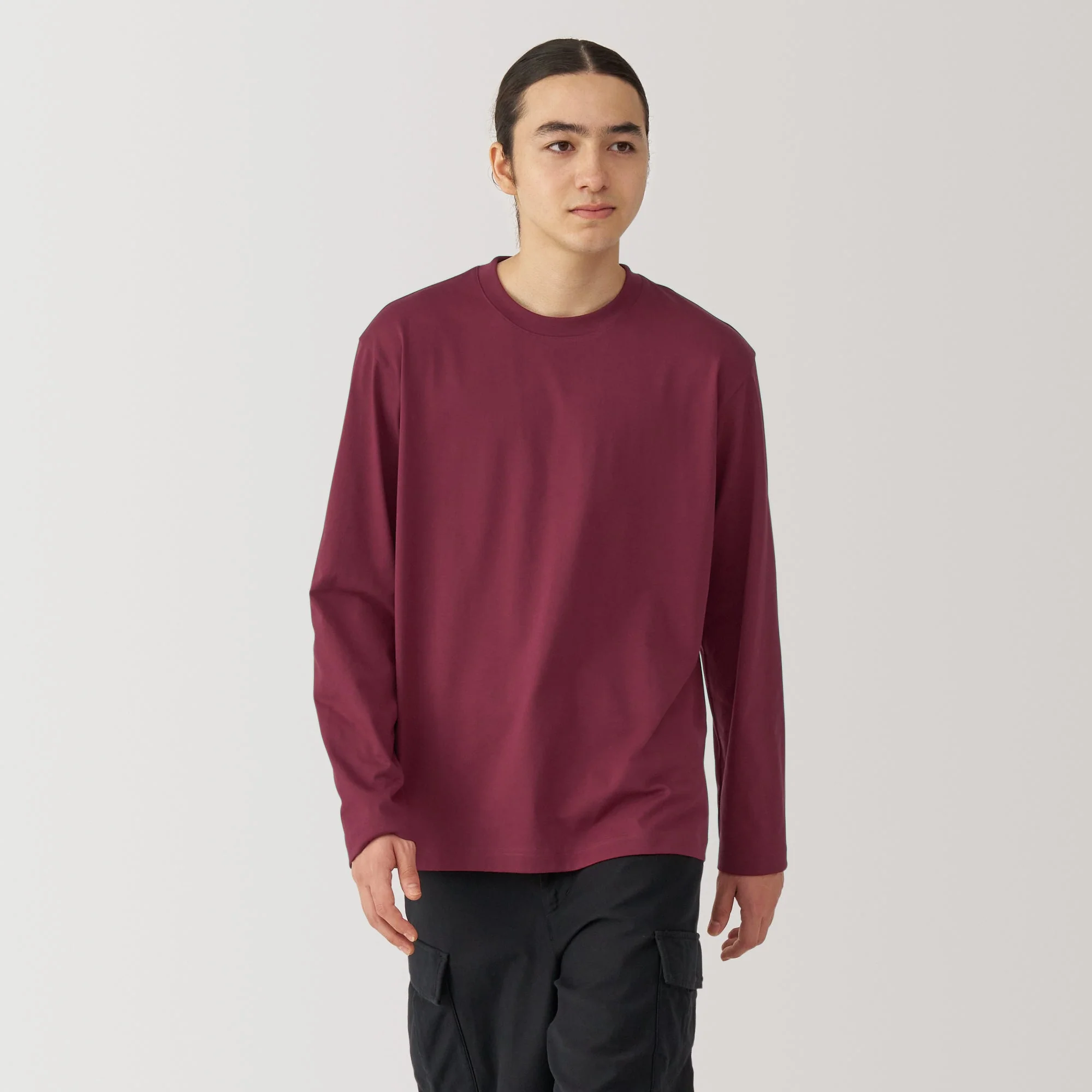 Men's Jersey Crew Neck Long Sleeve T-Shirt - Image 17