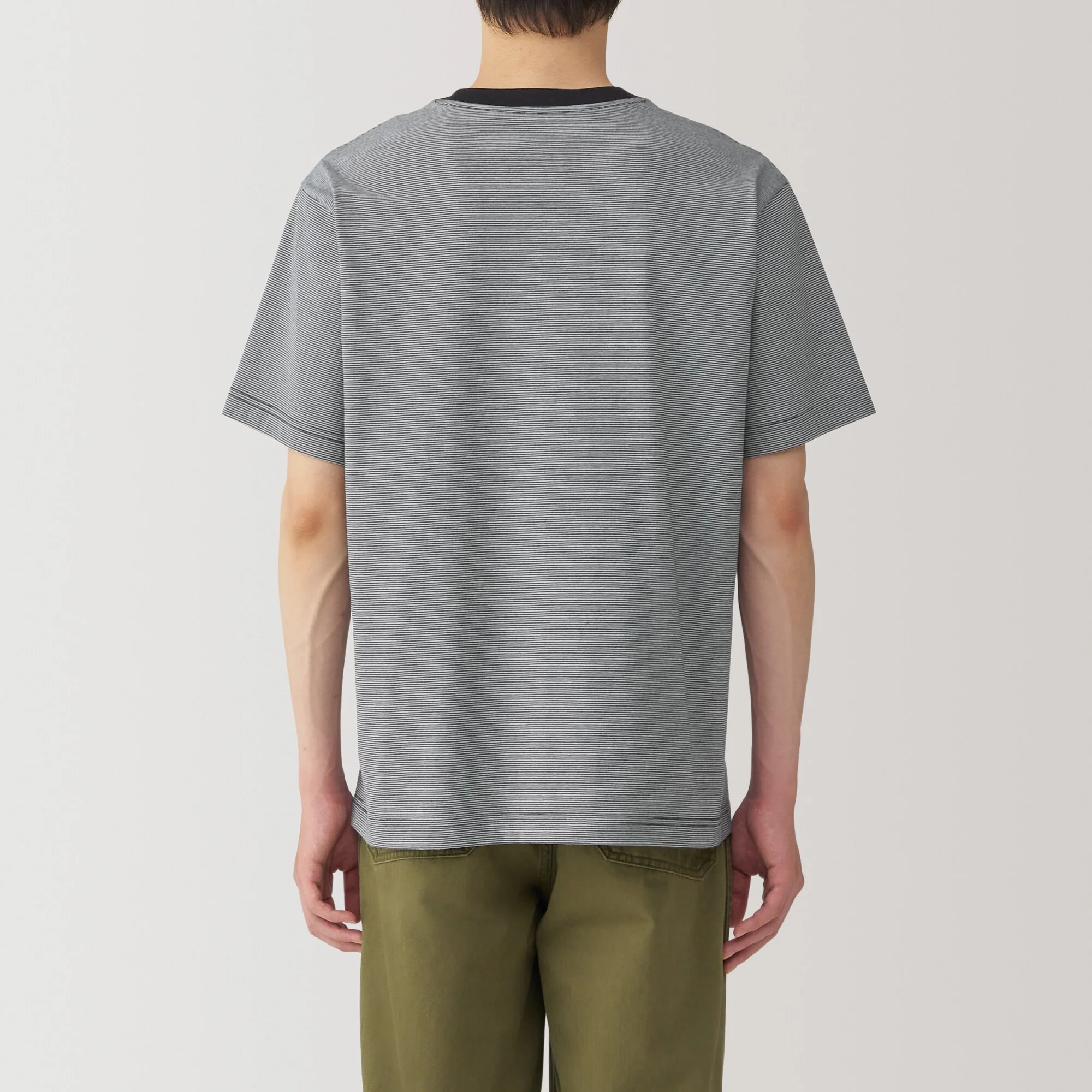 Men's Jersey Crew Neck Short Sleeve Striped T-Shirt - Image 13