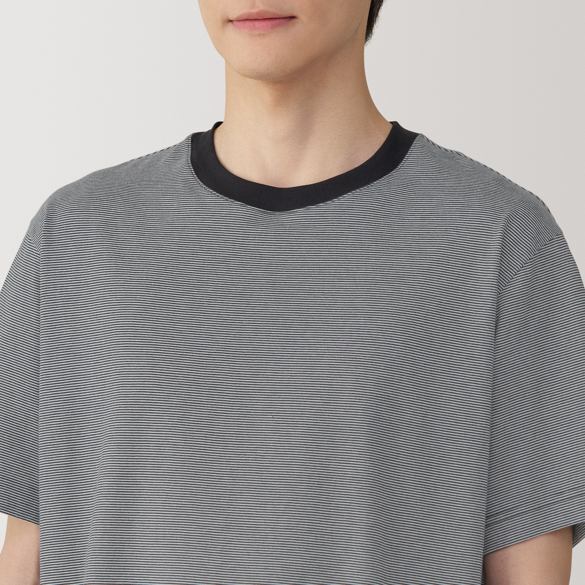 Men's Jersey Crew Neck Short Sleeve Striped T-Shirt - Image 14