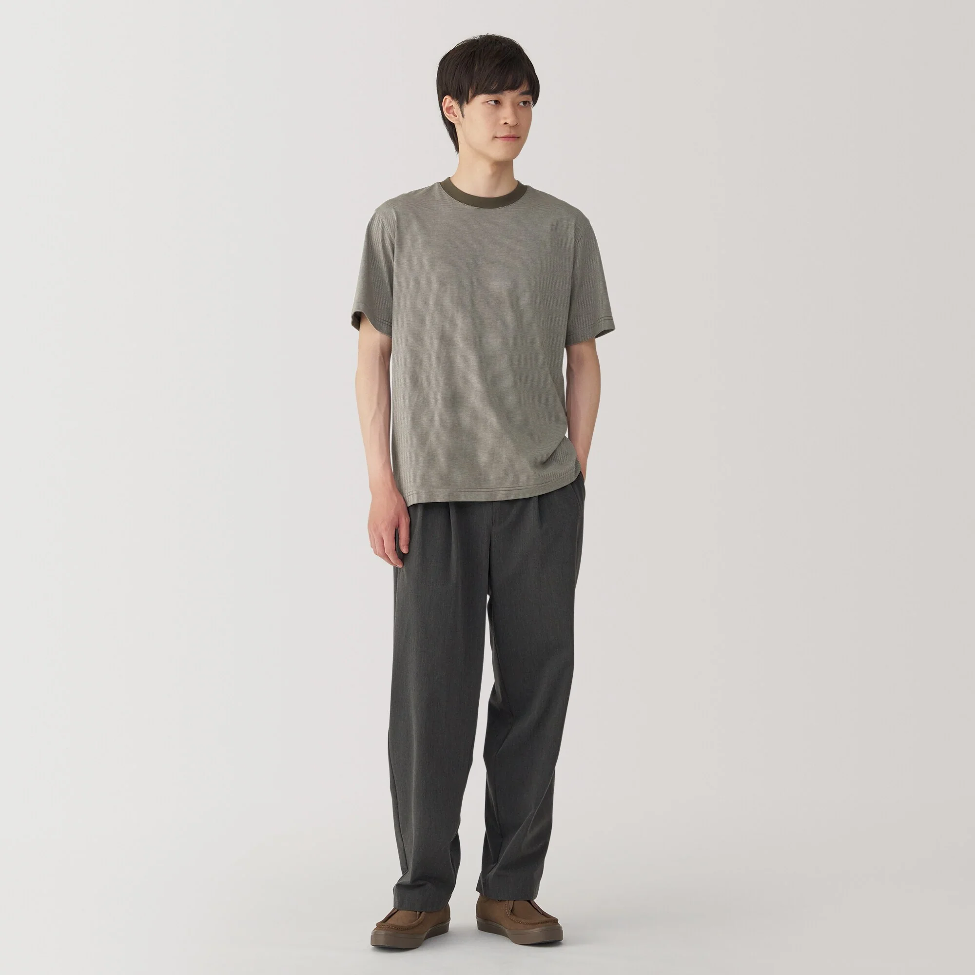 Men's Jersey Crew Neck Short Sleeve Striped T-Shirt - Image 18