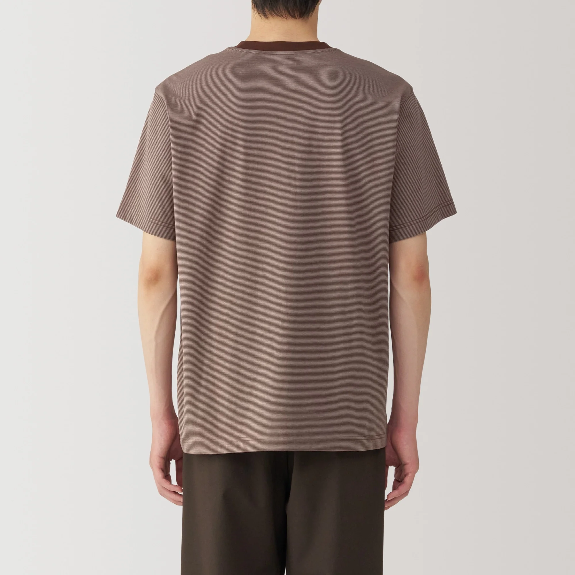 Men's Jersey Crew Neck Short Sleeve Striped T-Shirt - Image 27