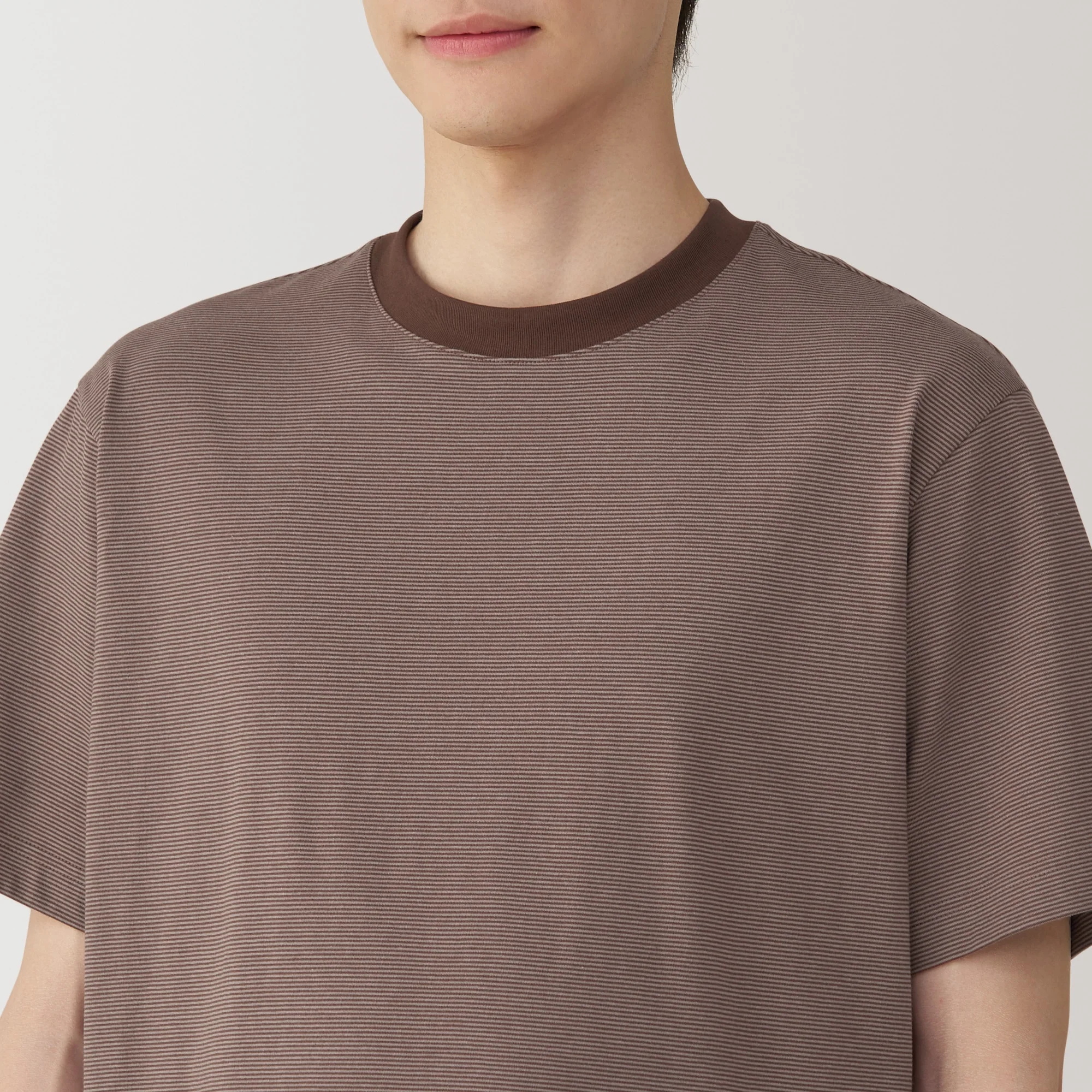 Men's Jersey Crew Neck Short Sleeve Striped T-Shirt - Image 28