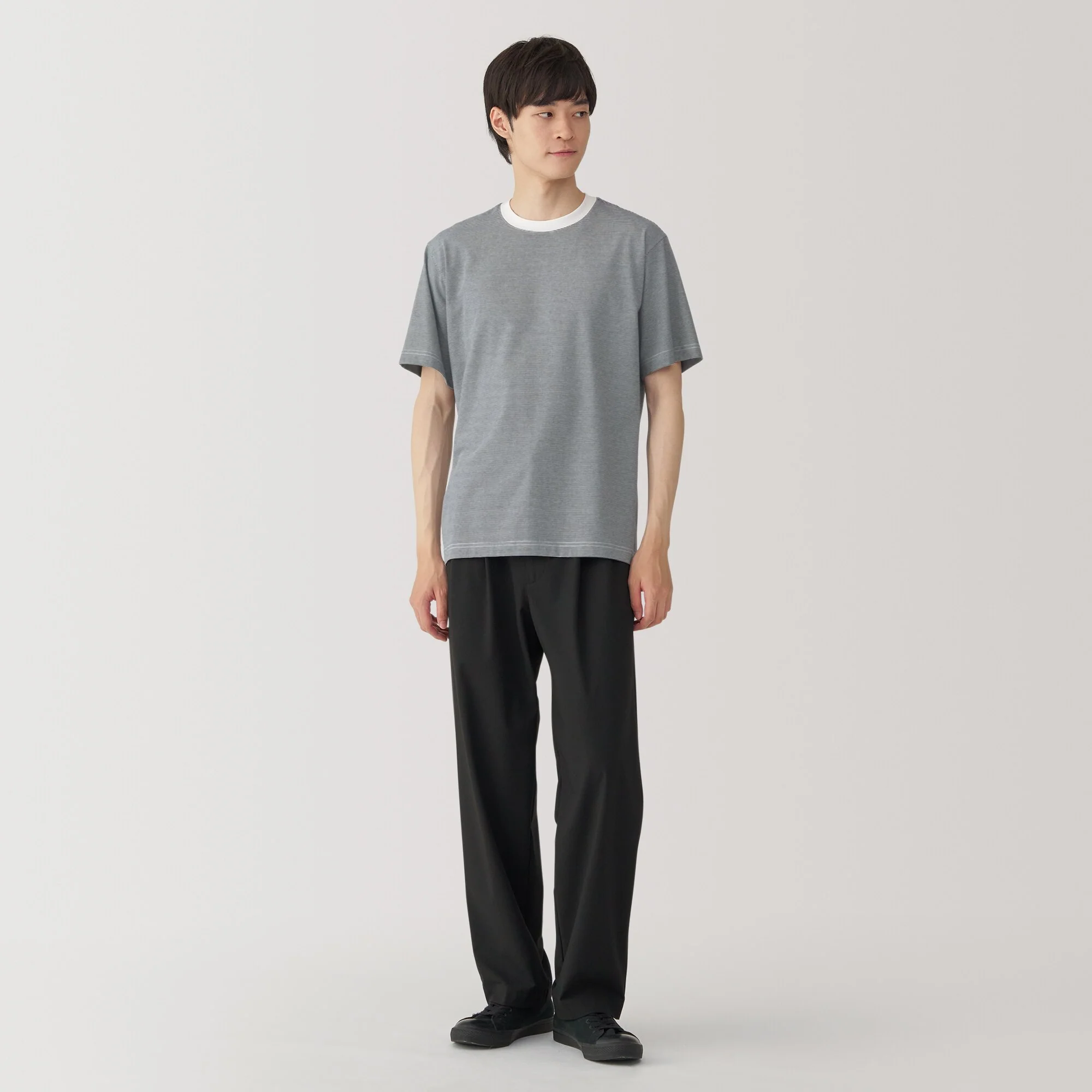 Men's Jersey Crew Neck Short Sleeve Striped T-Shirt - Image 4