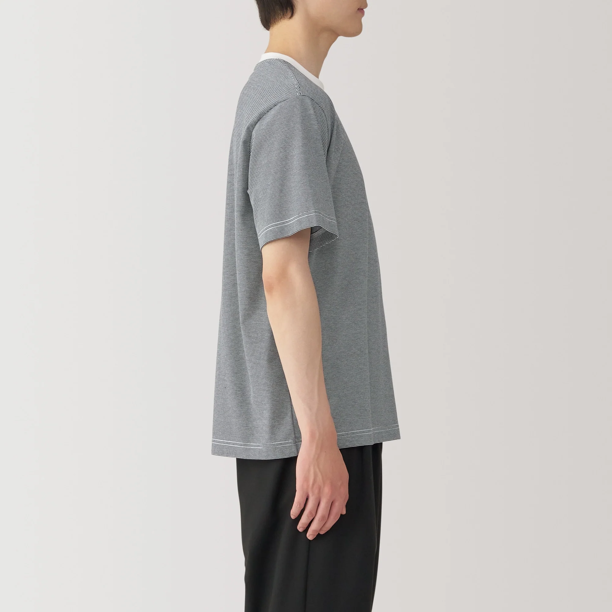 Men's Jersey Crew Neck Short Sleeve Striped T-Shirt - Image 5