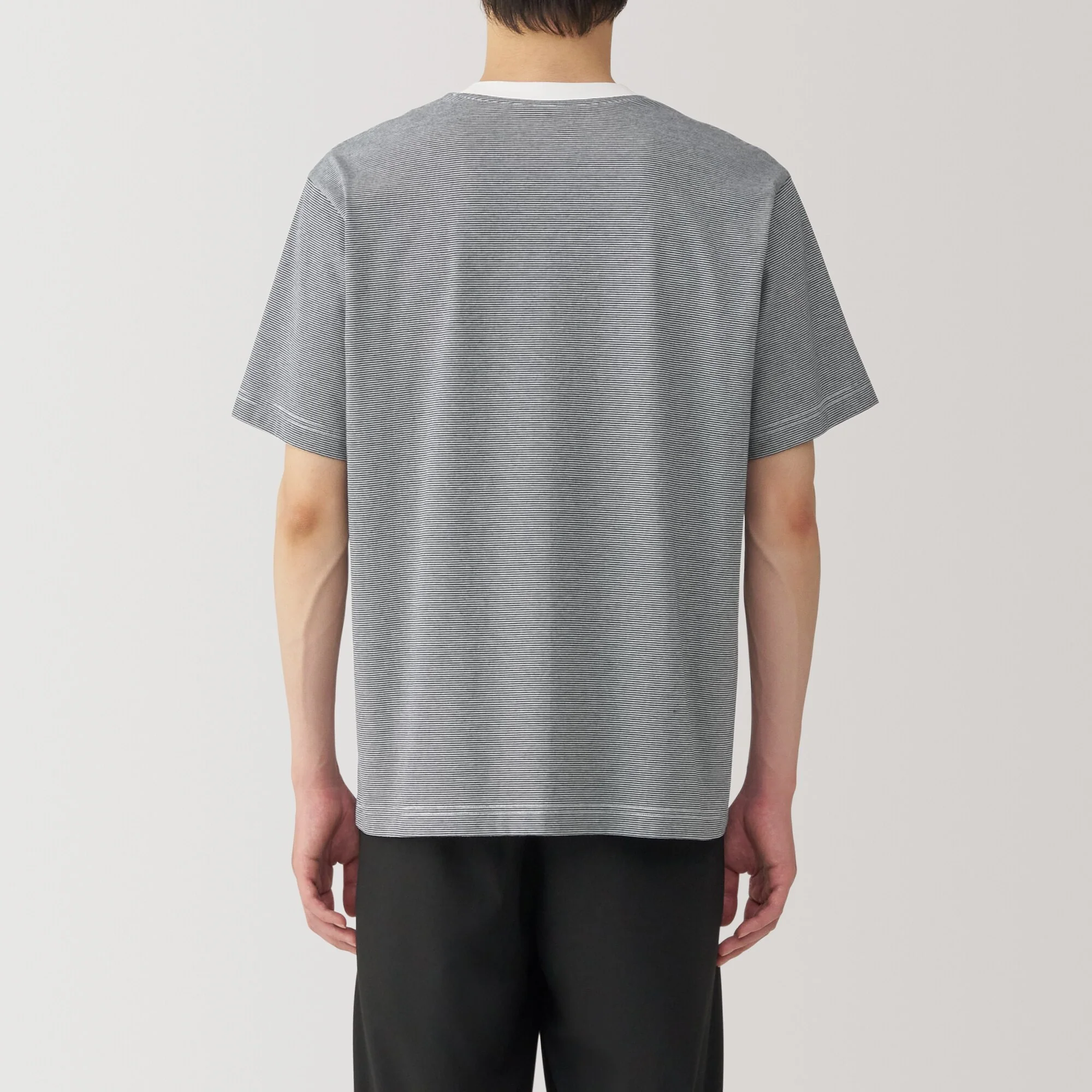 Men's Jersey Crew Neck Short Sleeve Striped T-Shirt - Image 6