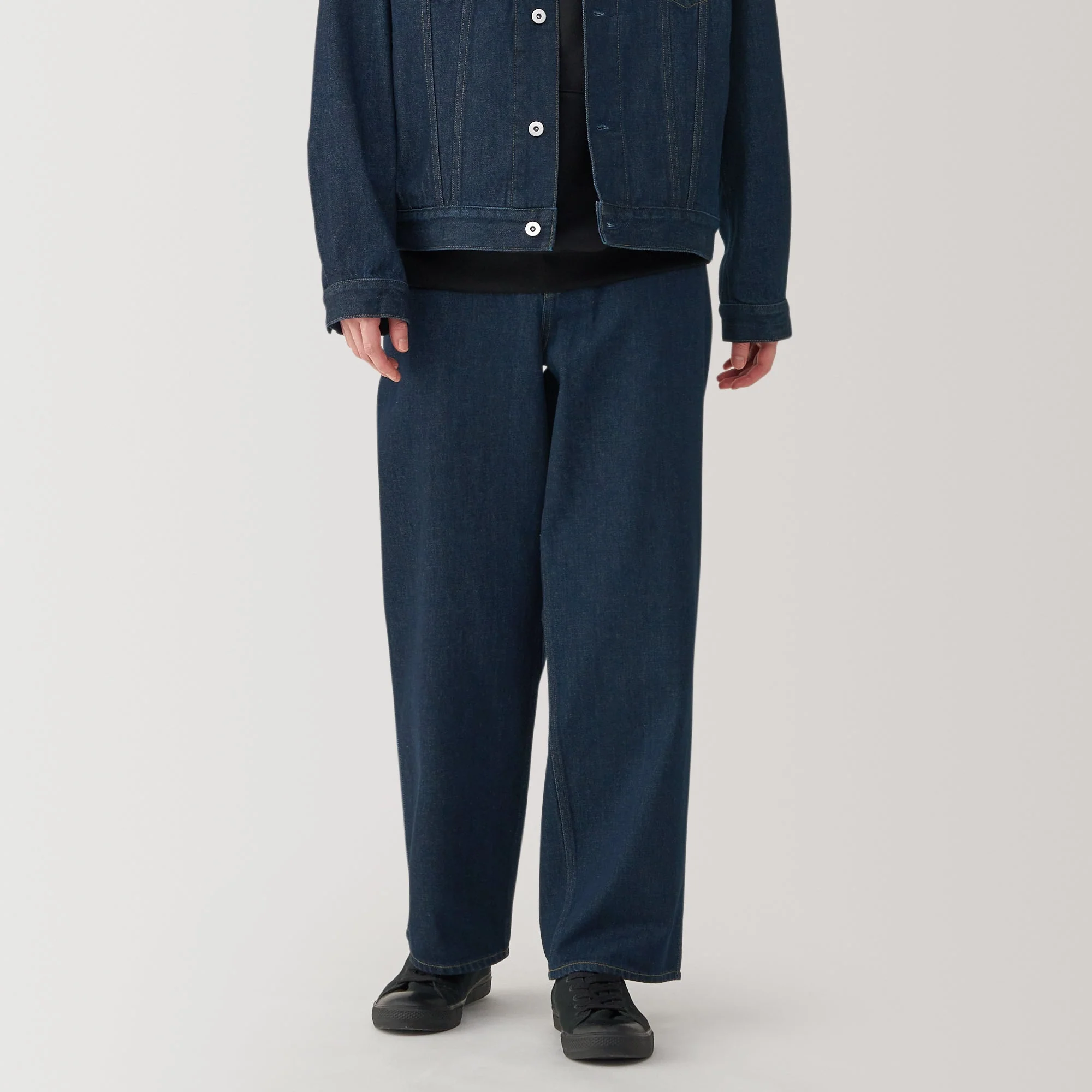 Men's Kapok Blend Denim Wide Pants