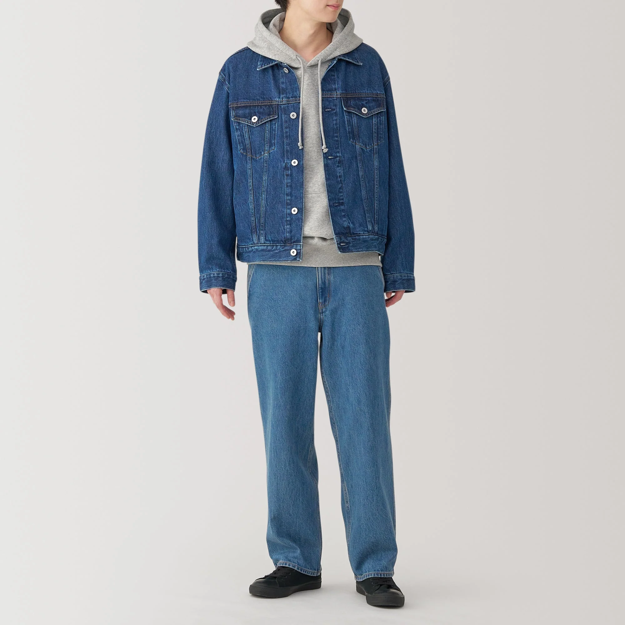 Men's Kapok Blend Denim Wide Pants - Image 14