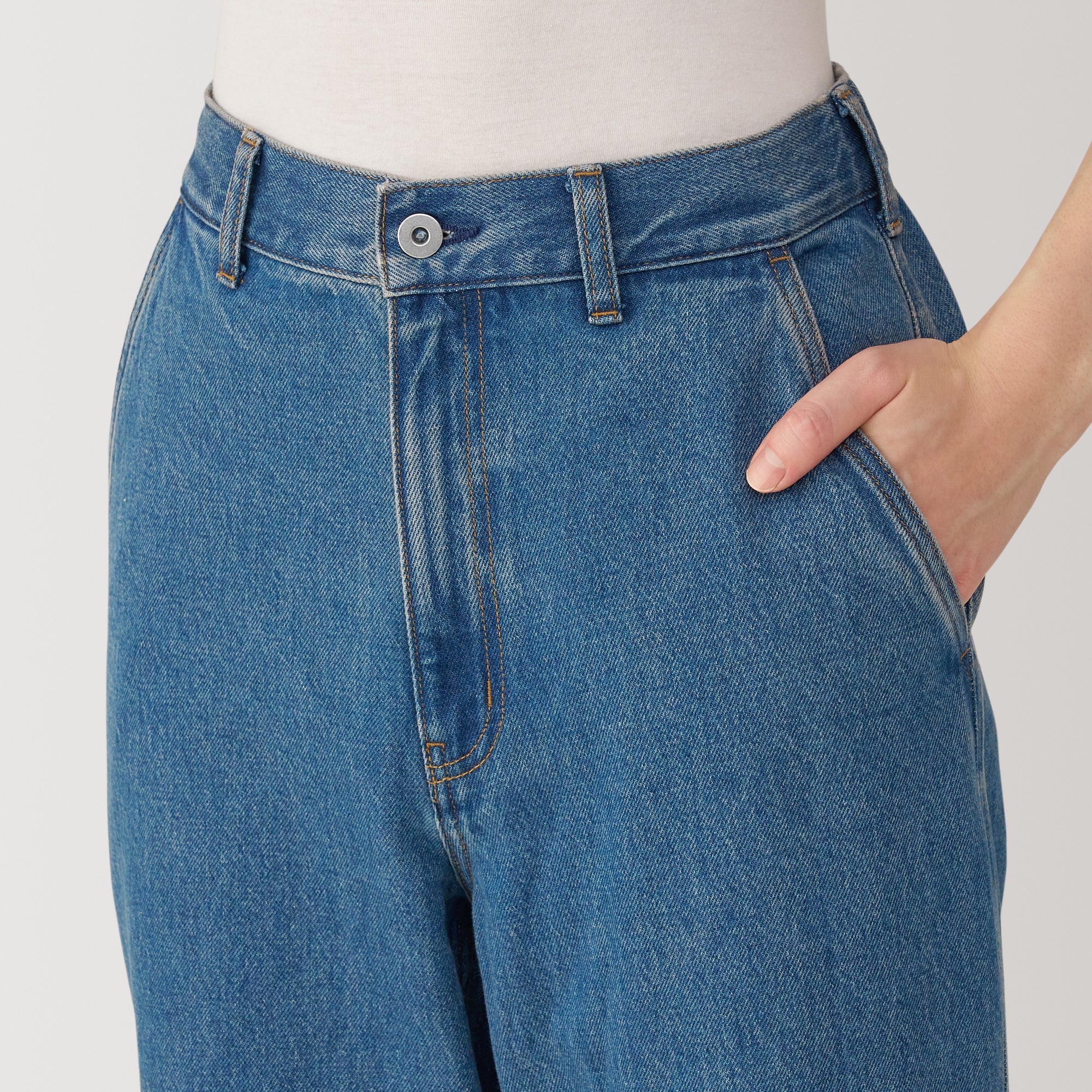 Men's Kapok Blend Denim Wide Pants - Image 17