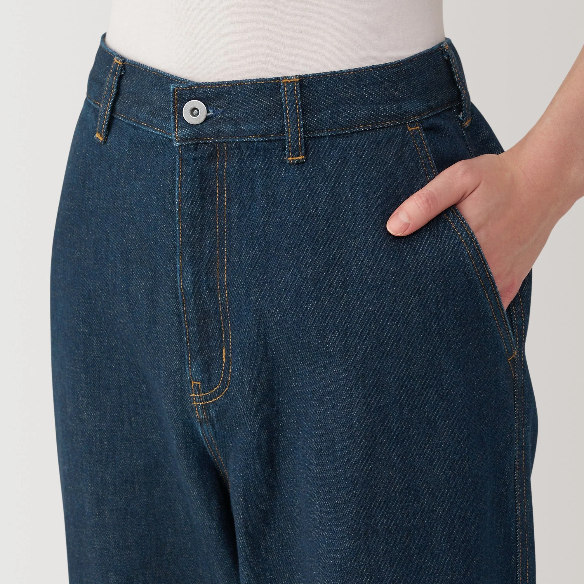 Men's Kapok Blend Denim Wide Pants - Image 7