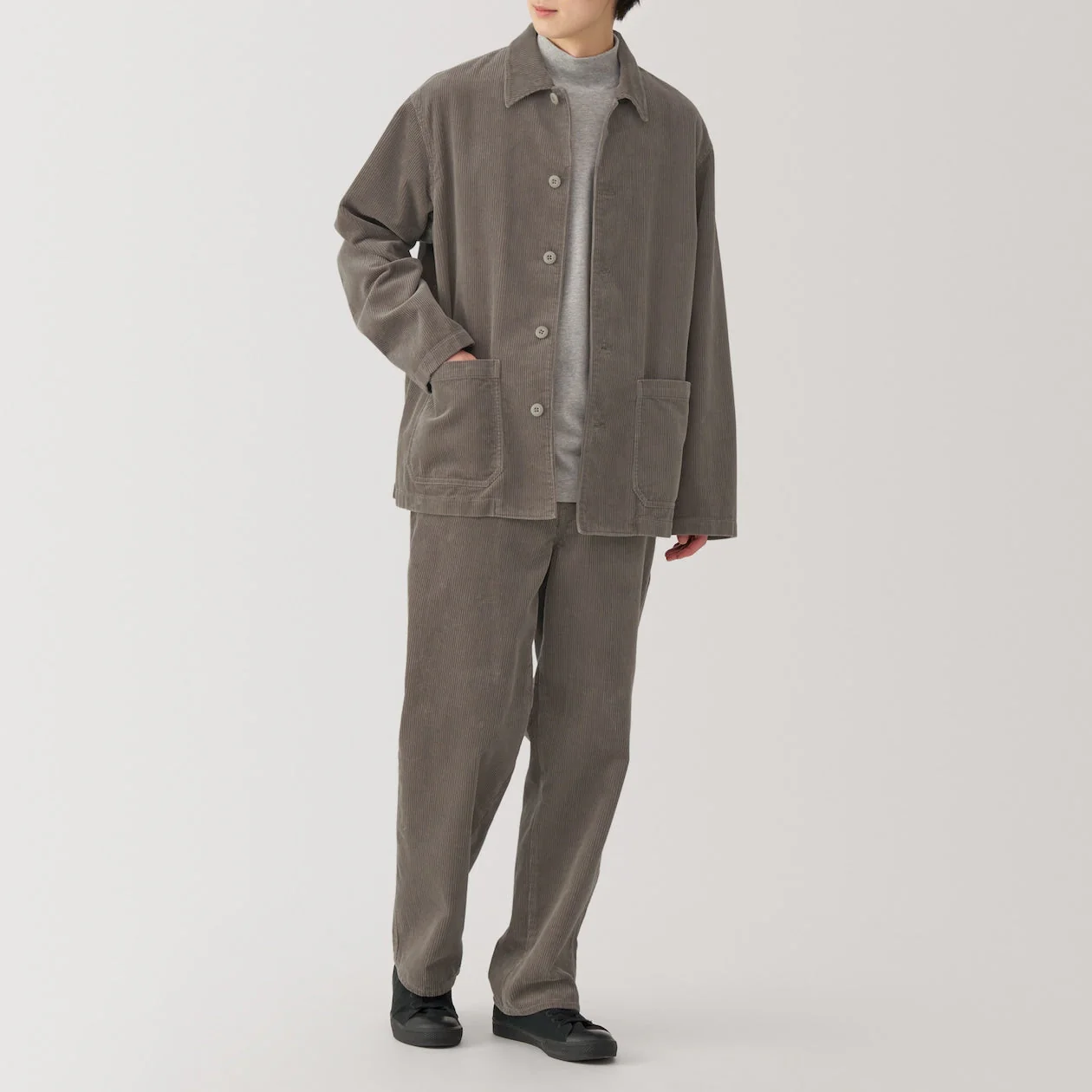 Men's Kapok Blend Wide Leg Corduroy Pants - Image 4