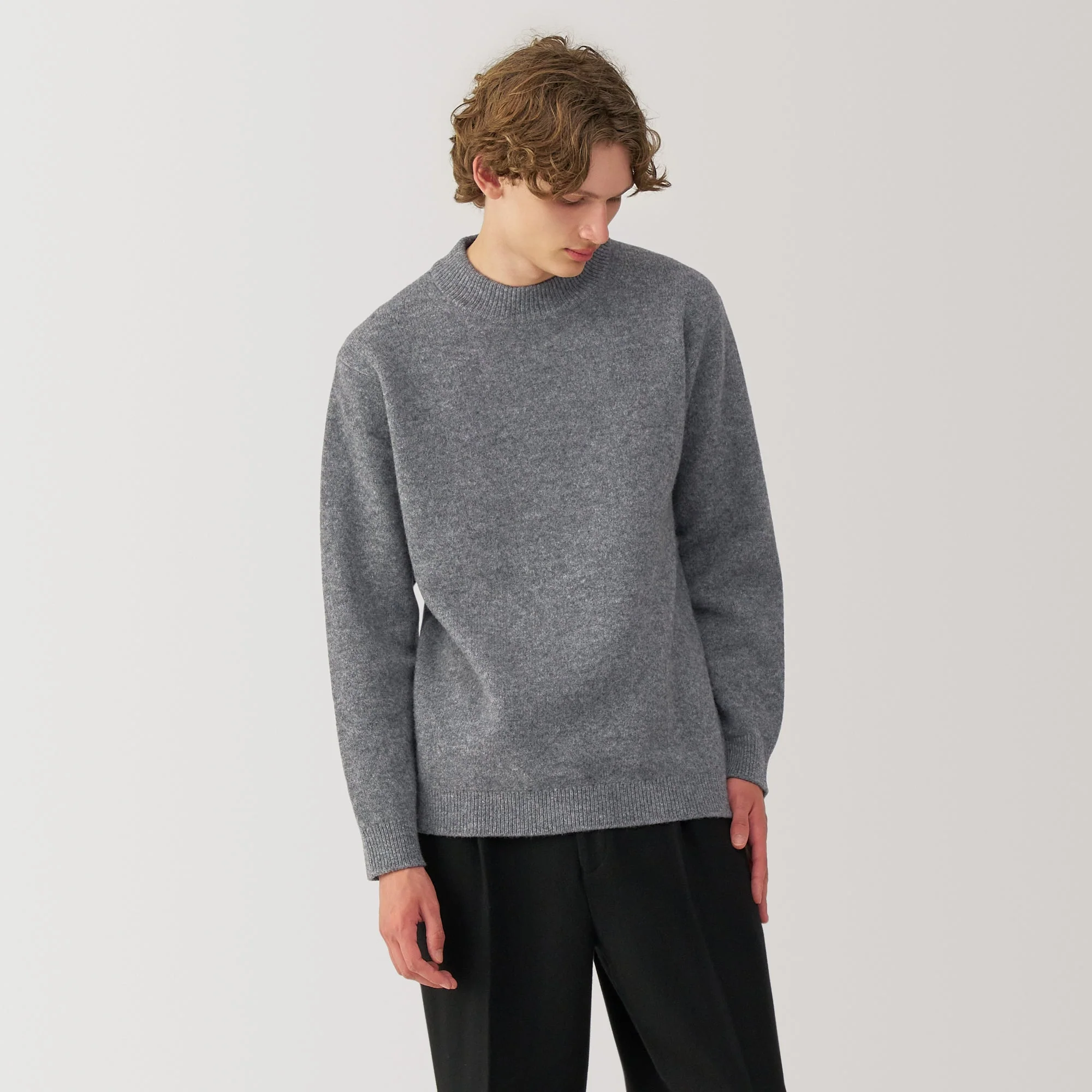 Labo Men's Milled Wool Mock Neck Sweater - Image 10