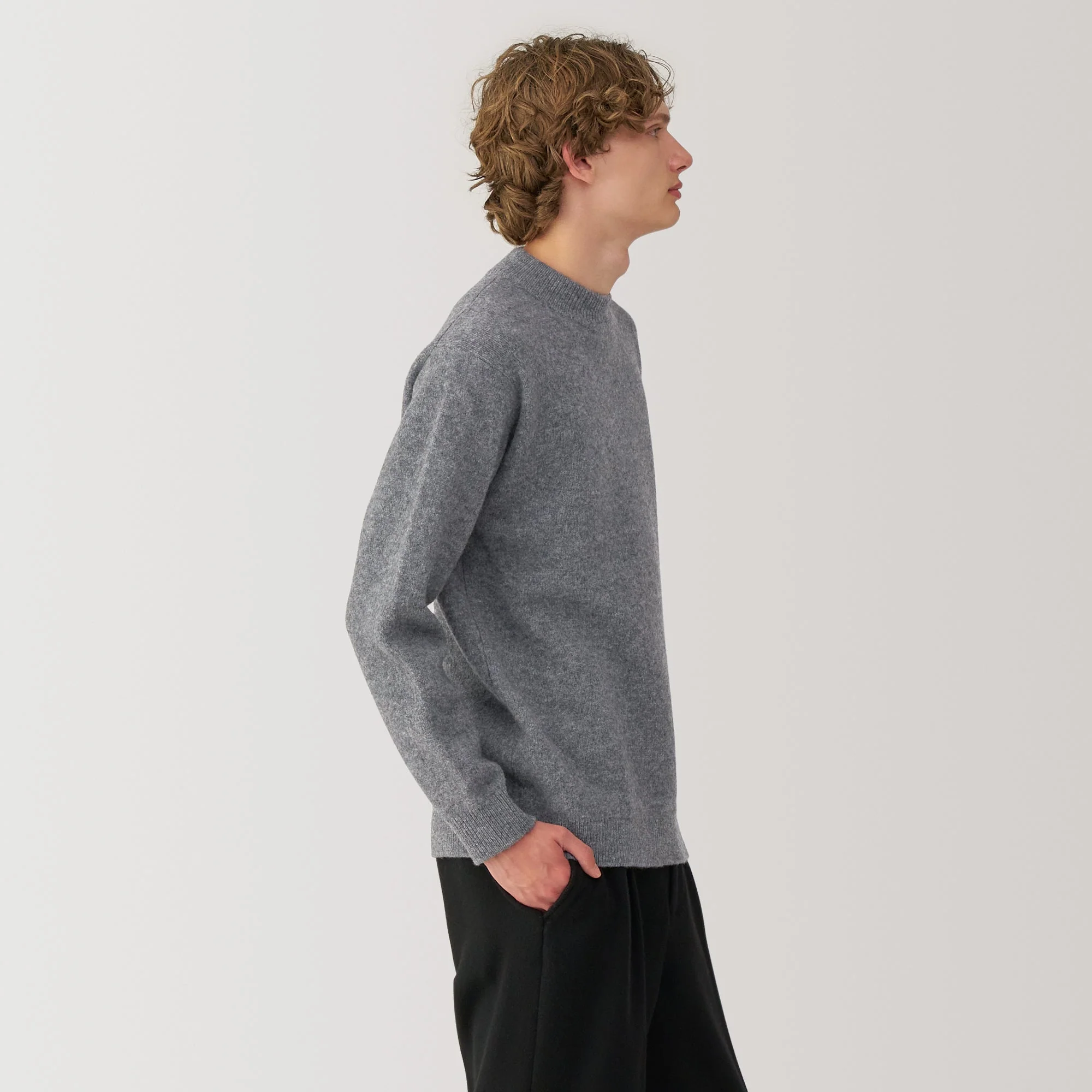 Labo Men's Milled Wool Mock Neck Sweater - Image 11