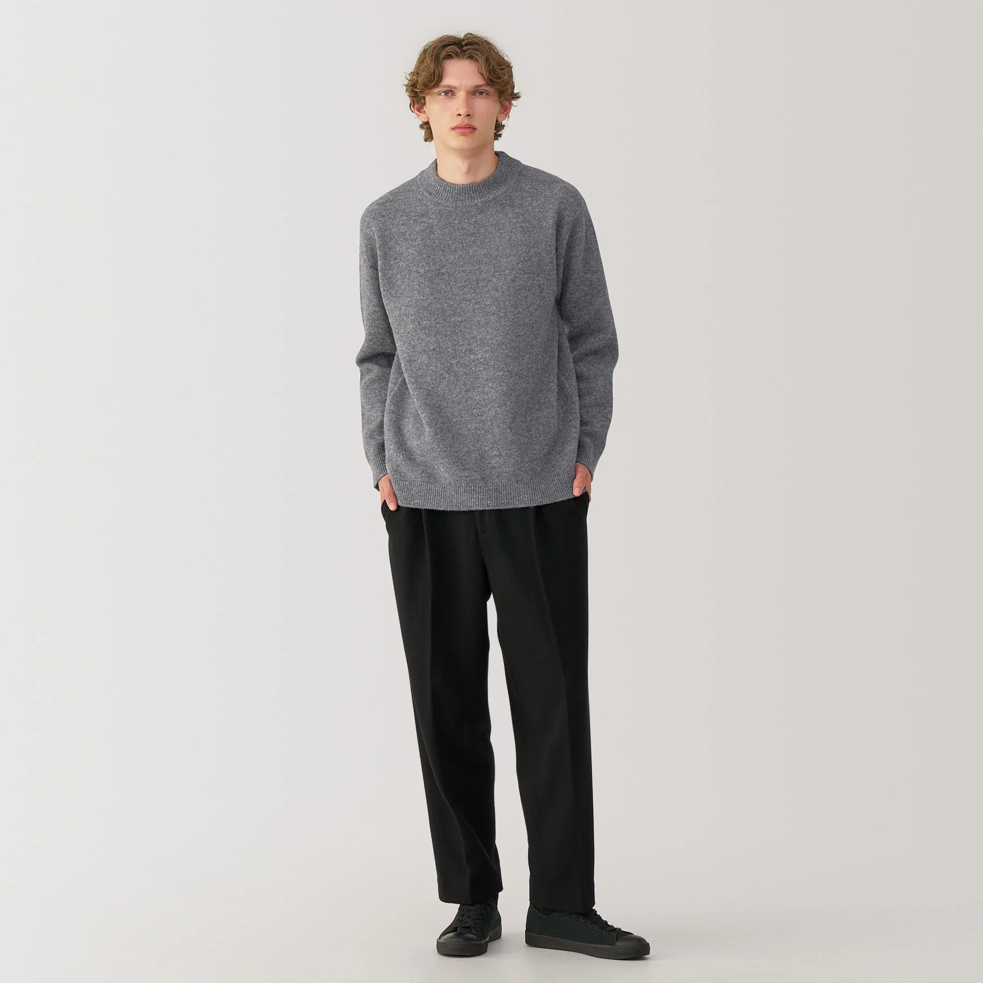 Labo Men's Milled Wool Mock Neck Sweater - Image 14