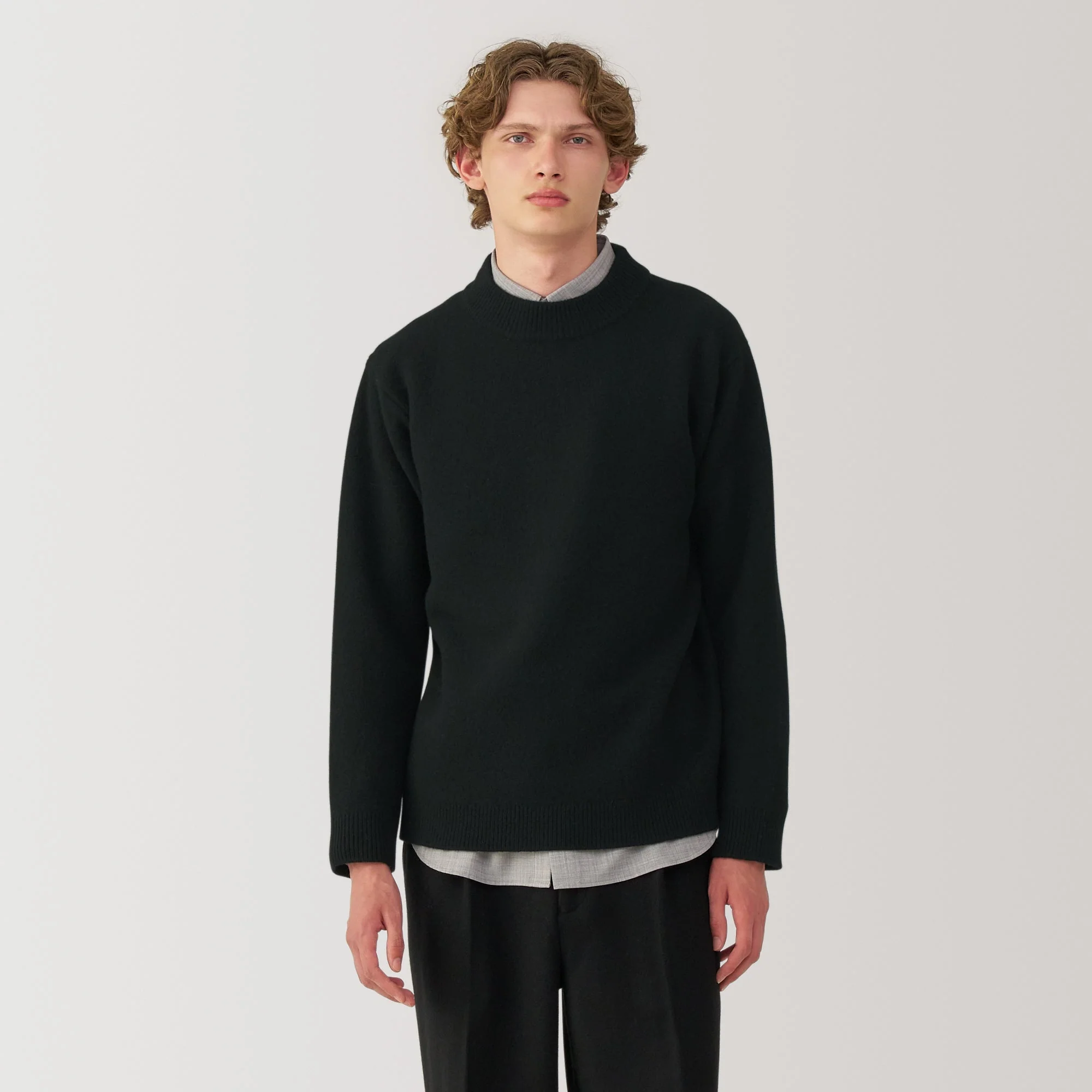 Labo Men's Milled Wool Mock Neck Sweater - Image 18