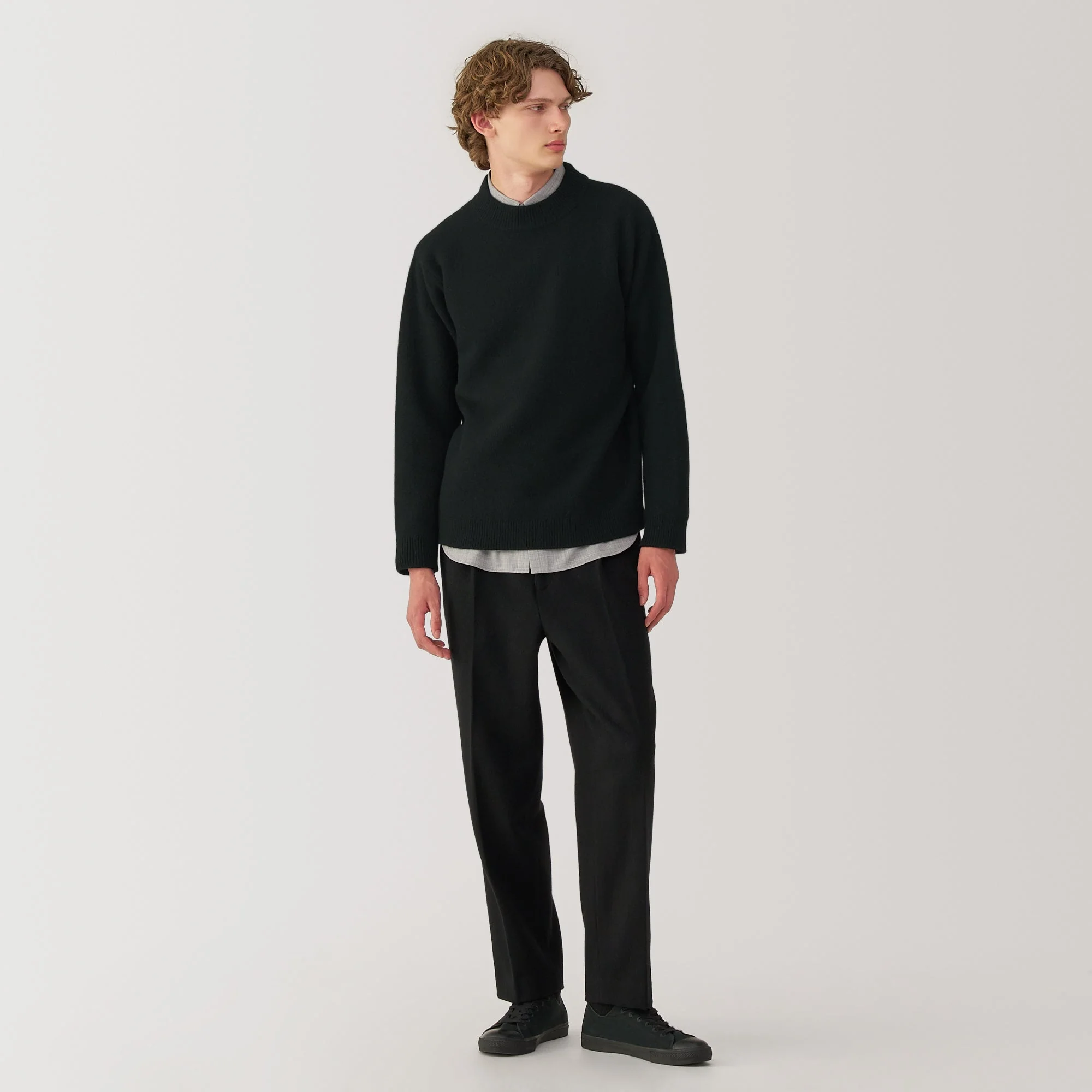 Labo Men's Milled Wool Mock Neck Sweater - Image 22