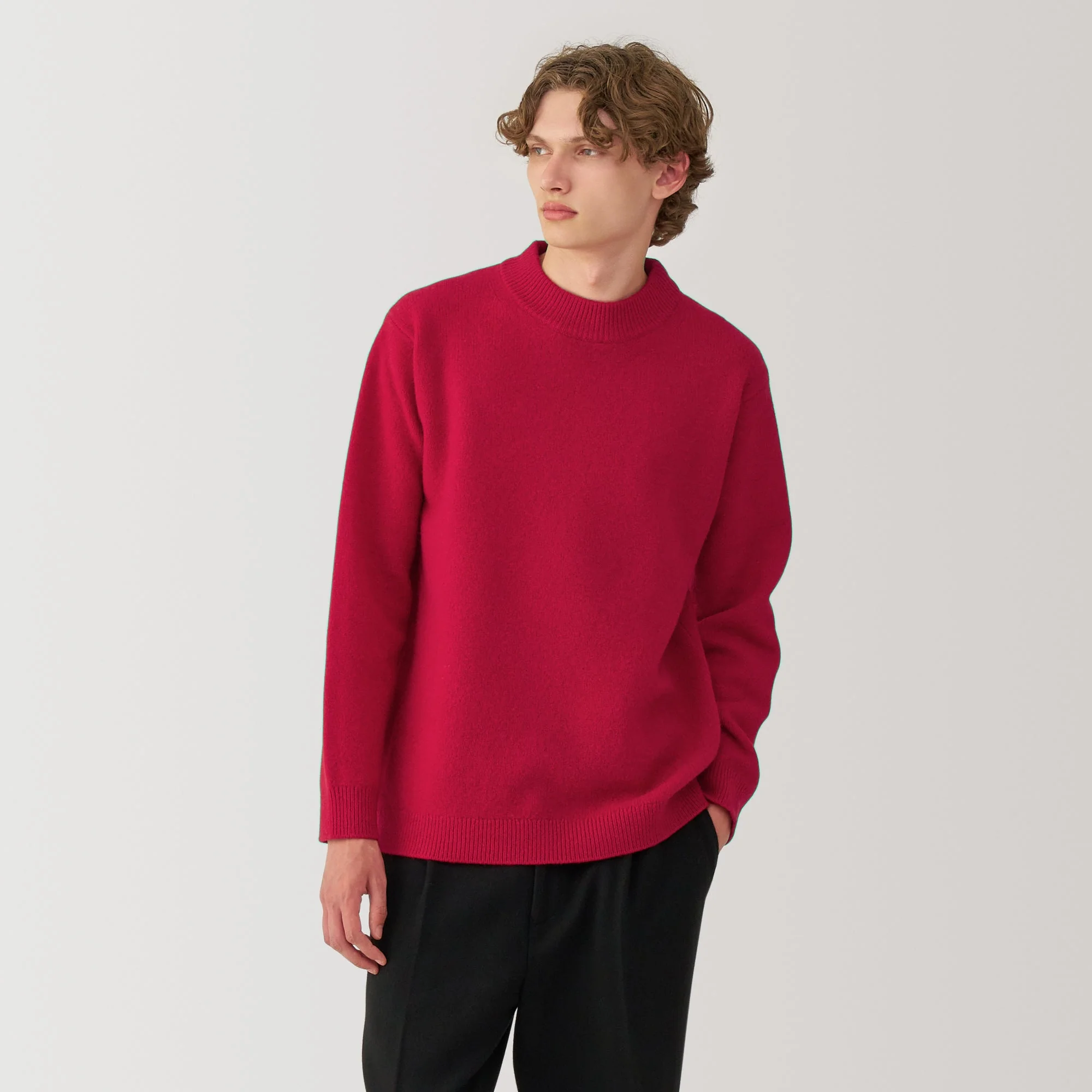Labo Men's Milled Wool Mock Neck Sweater - Image 25
