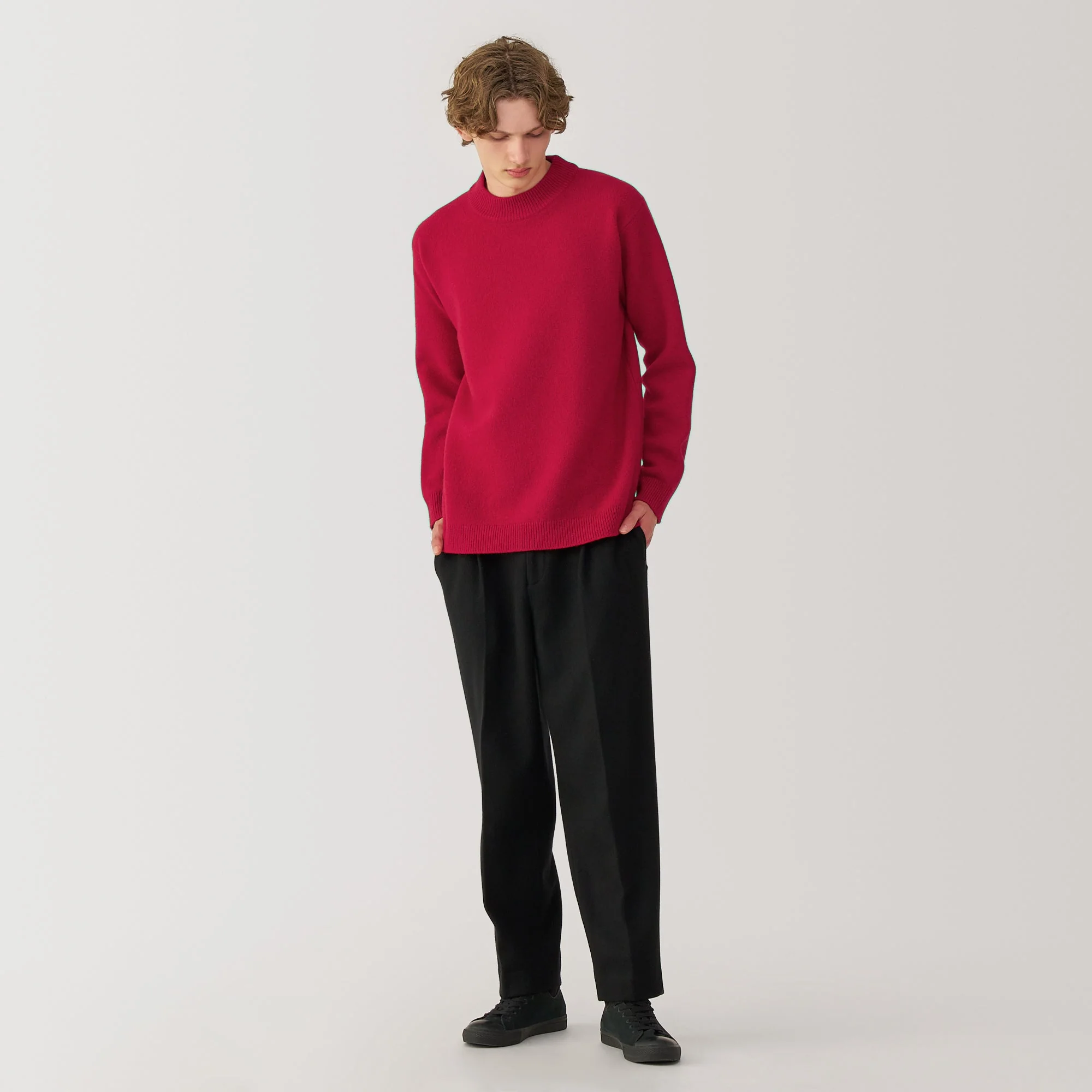 Labo Men's Milled Wool Mock Neck Sweater - Image 29