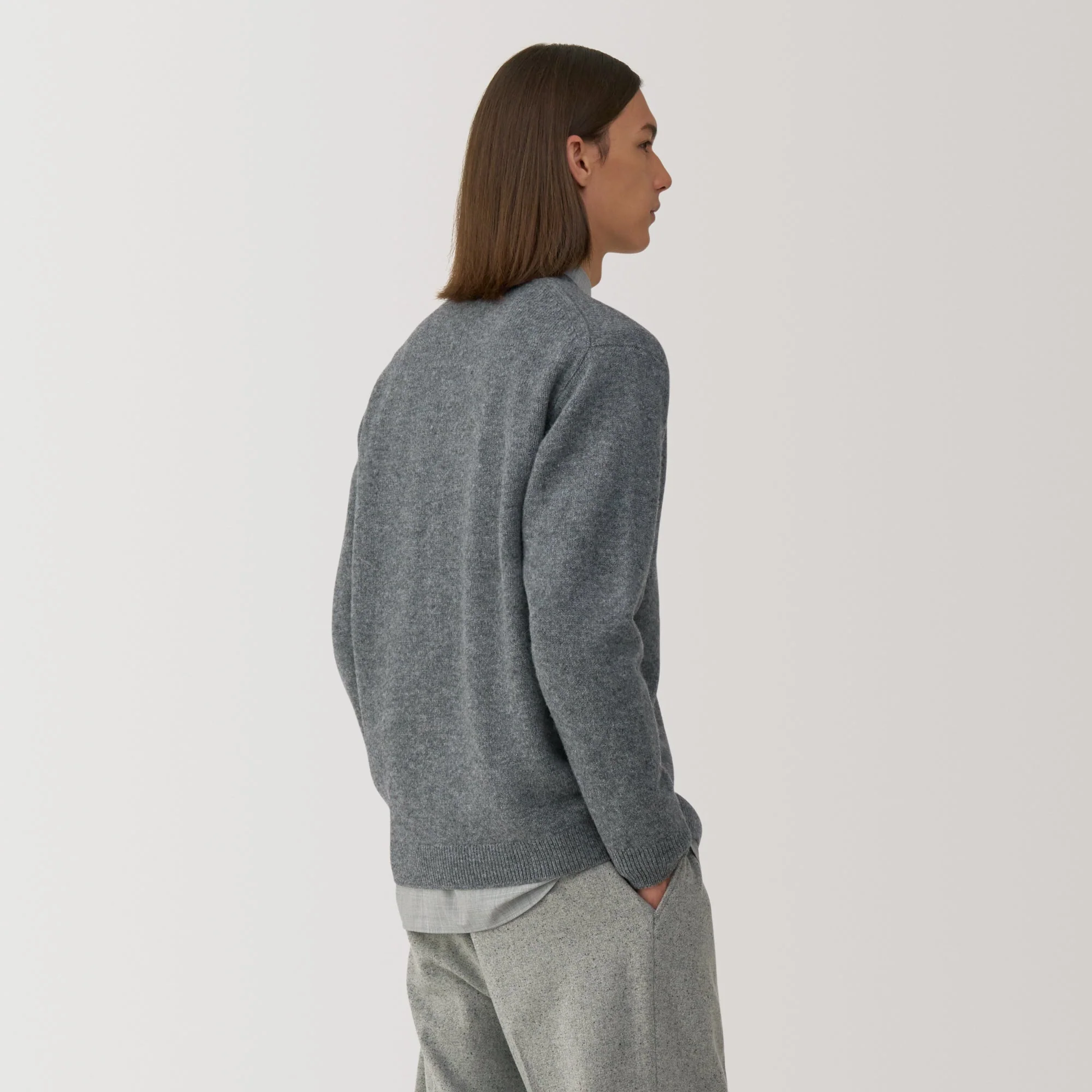 Labo Men's Milled Wool V Neck Cardigan - Image 11