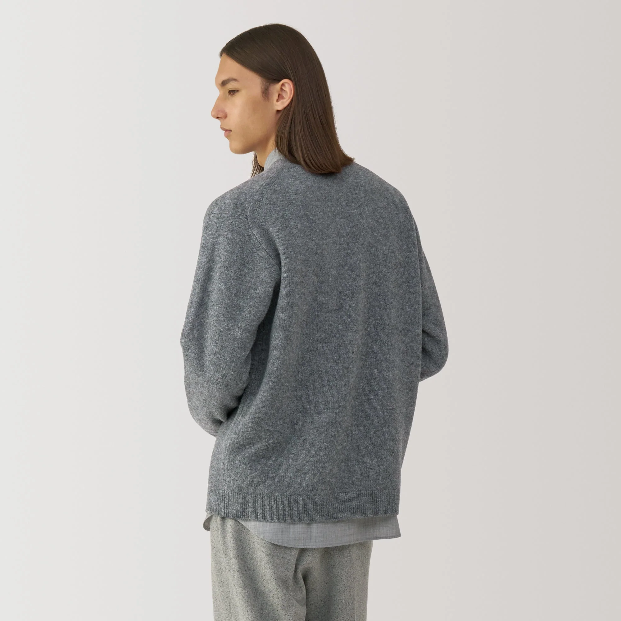 Labo Men's Milled Wool V Neck Cardigan - Image 12