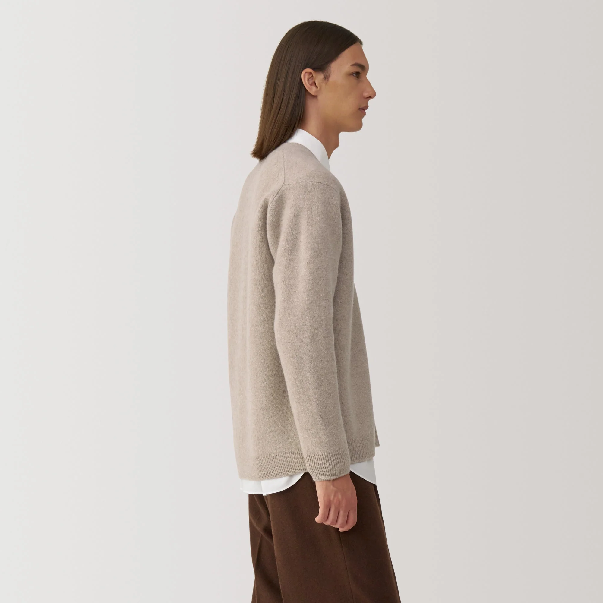 Labo Men's Milled Wool V Neck Cardigan - Image 18