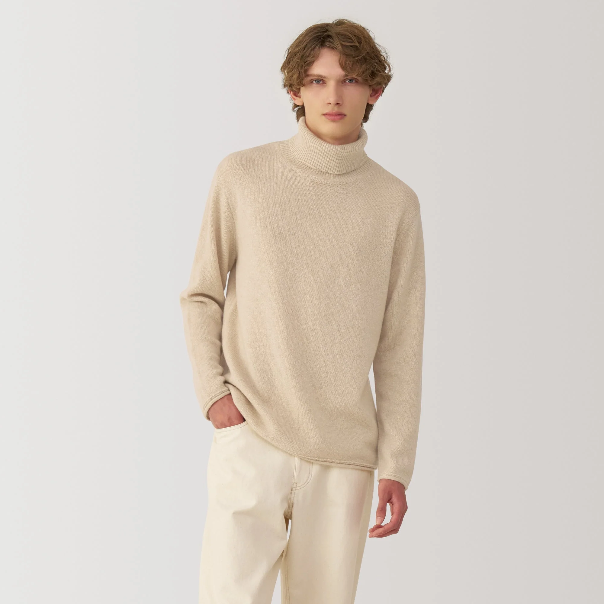 Labo Men's Natural Cashmere Turtleneck Sweater - Image 11