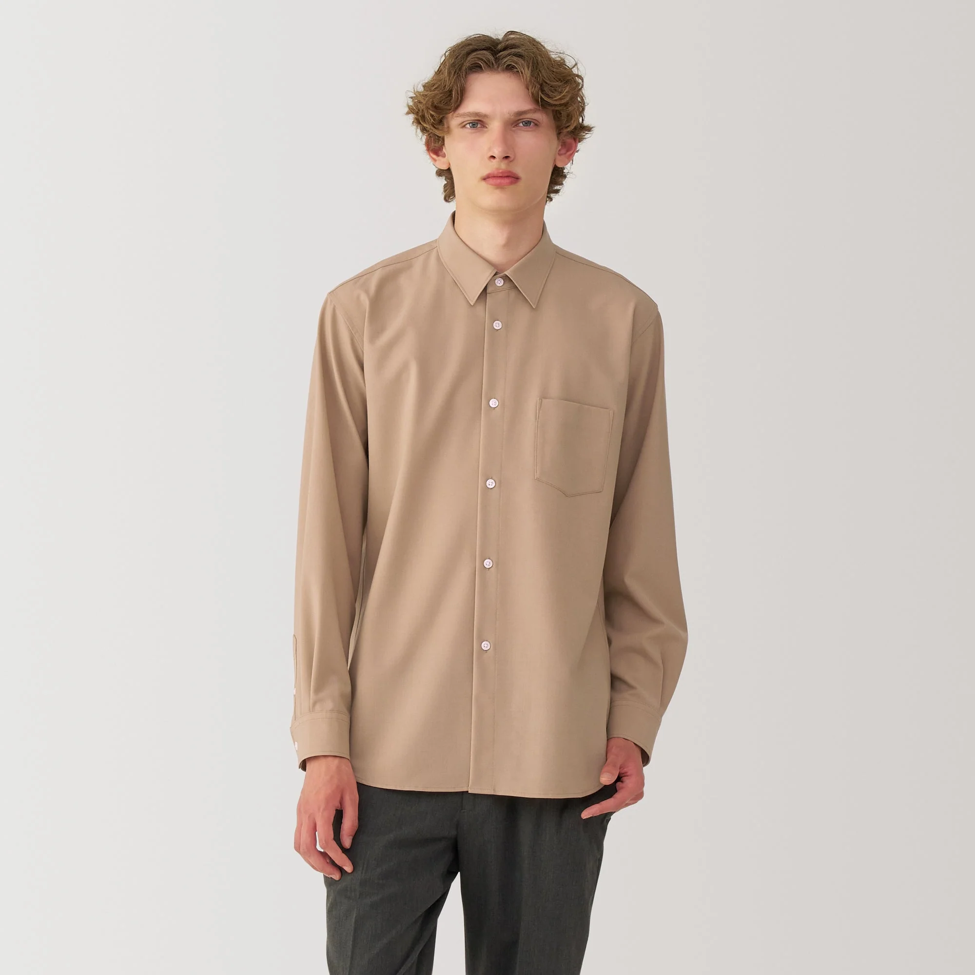 Labo Men's Wool Blend Regular Collar Shirt - Image 21