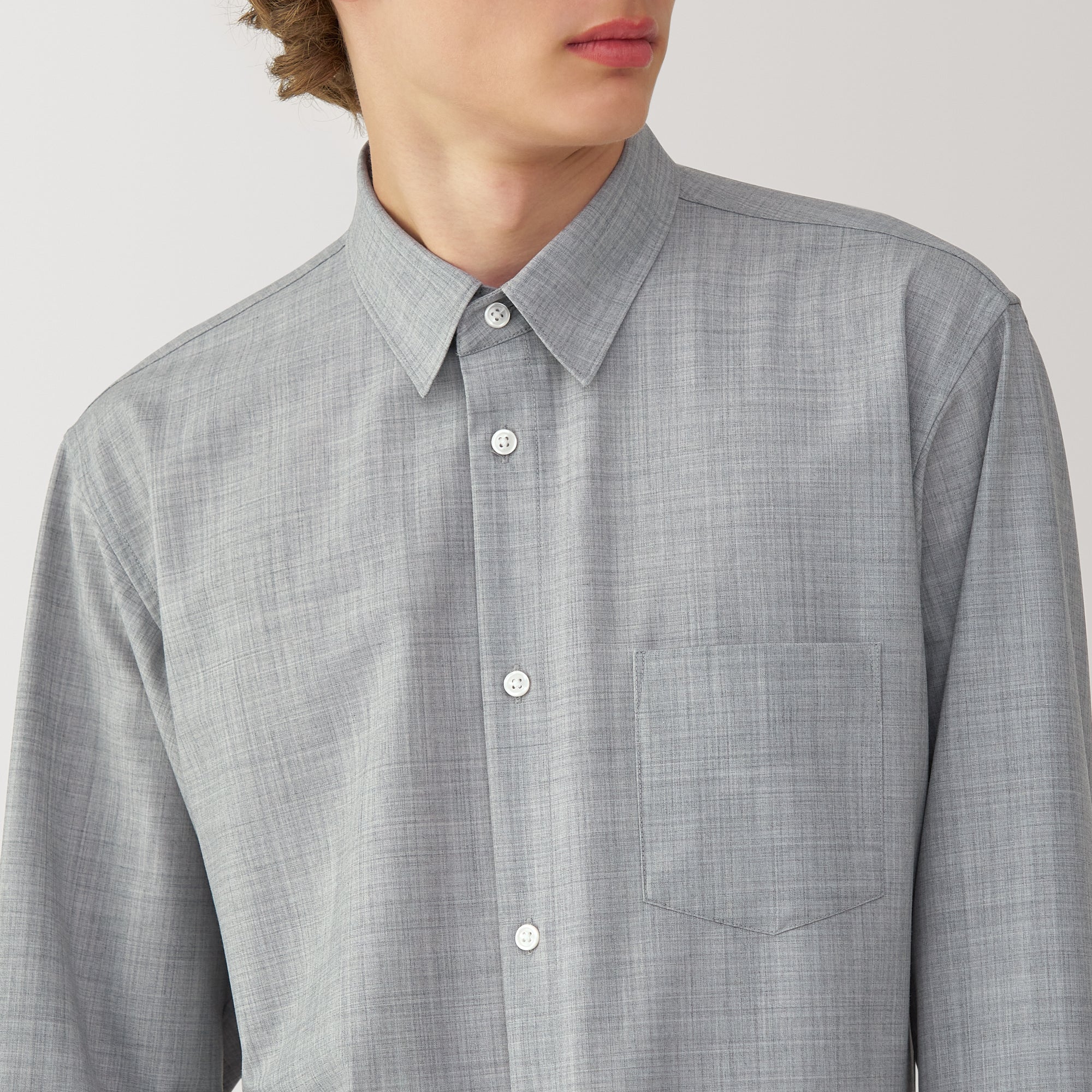 Labo Men's Wool Blend Regular Collar Shirt - Image 6