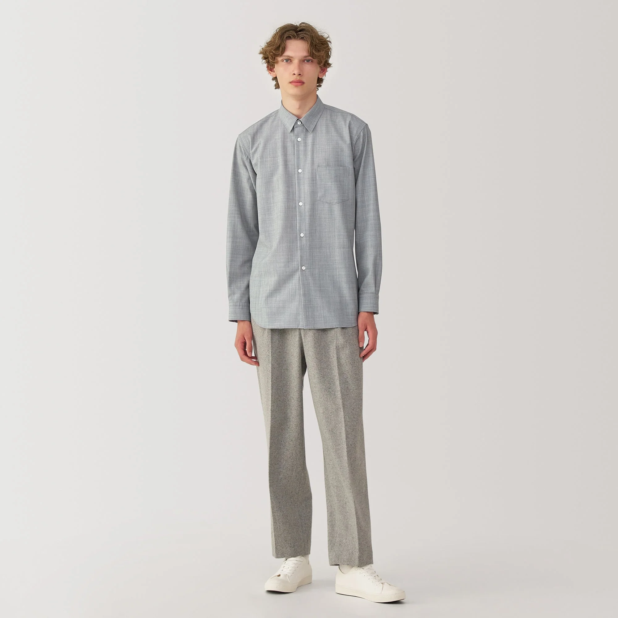 Labo Men's Wool Blend Regular Collar Shirt - Image 9