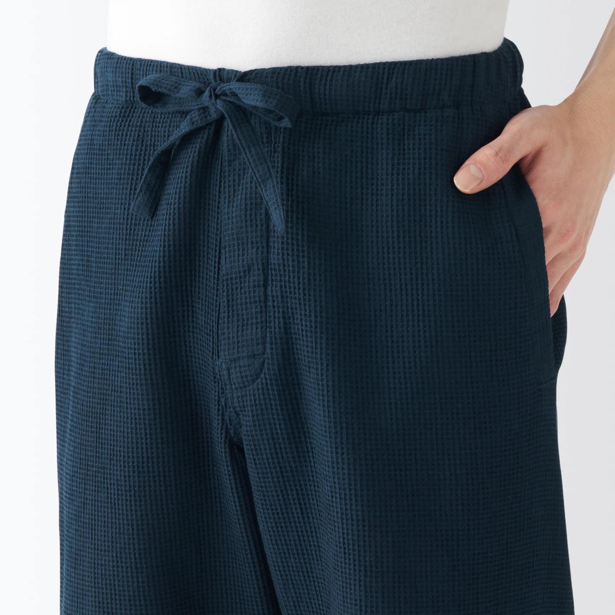 Men's Lyocell Blend Waffle Weave Jinbei Loungewear Set - Image 21