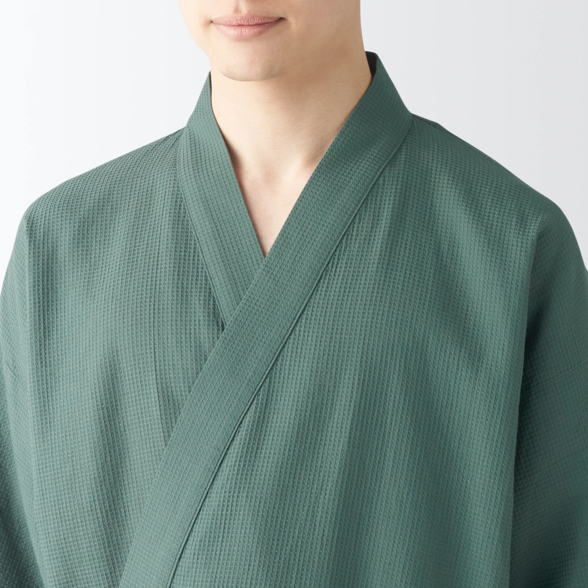 Men's Lyocell Blend Waffle Weave Jinbei Loungewear Set - Image 7