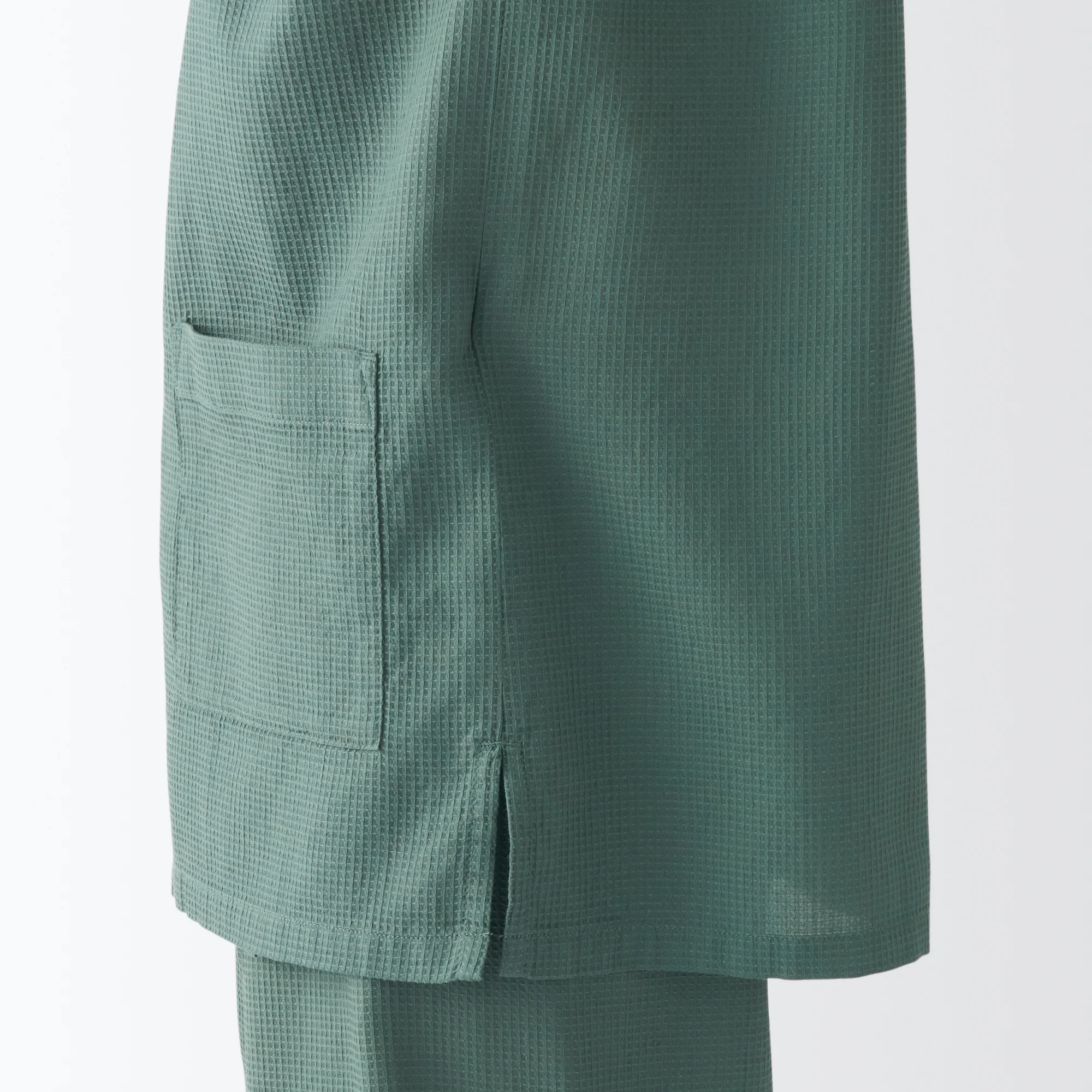 Men's Lyocell Blend Waffle Weave Jinbei Loungewear Set - Image 8