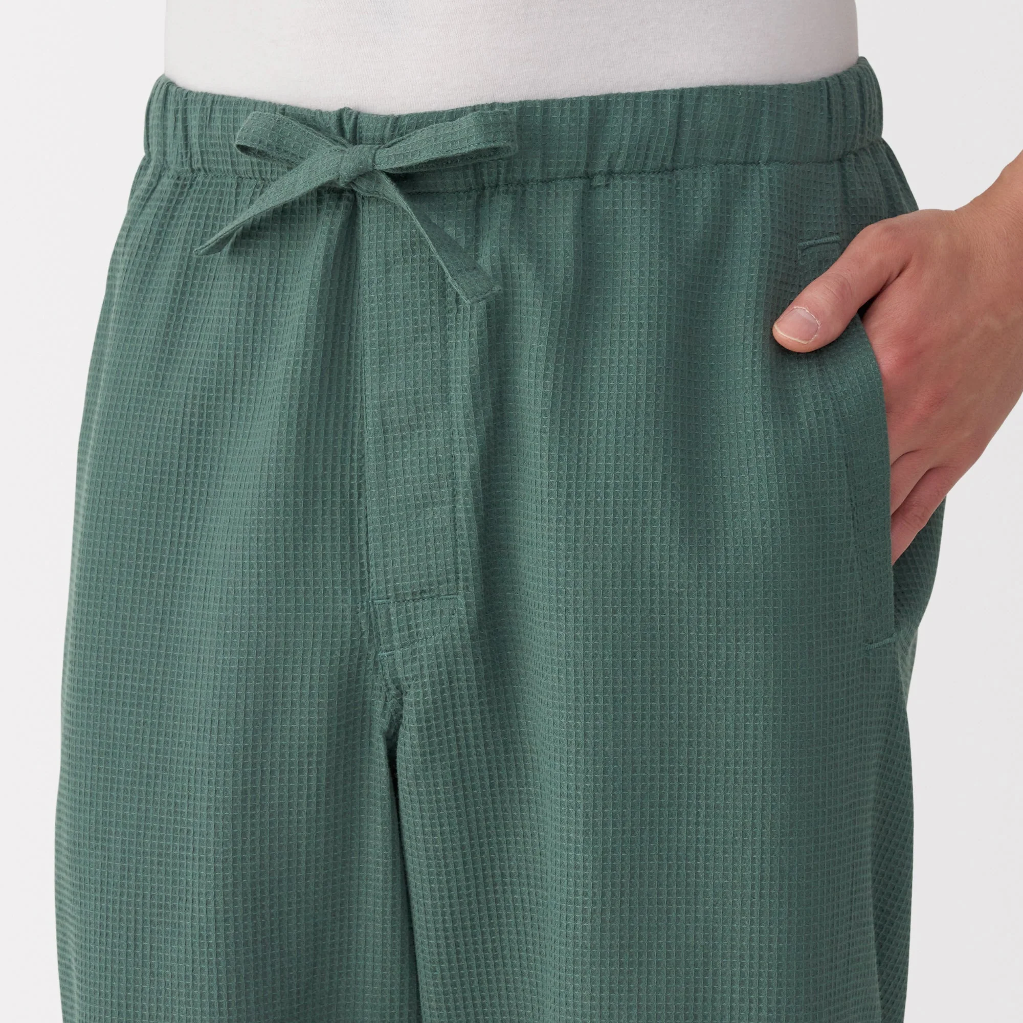 Men's Lyocell Blend Waffle Weave Jinbei Loungewear Set - Image 21