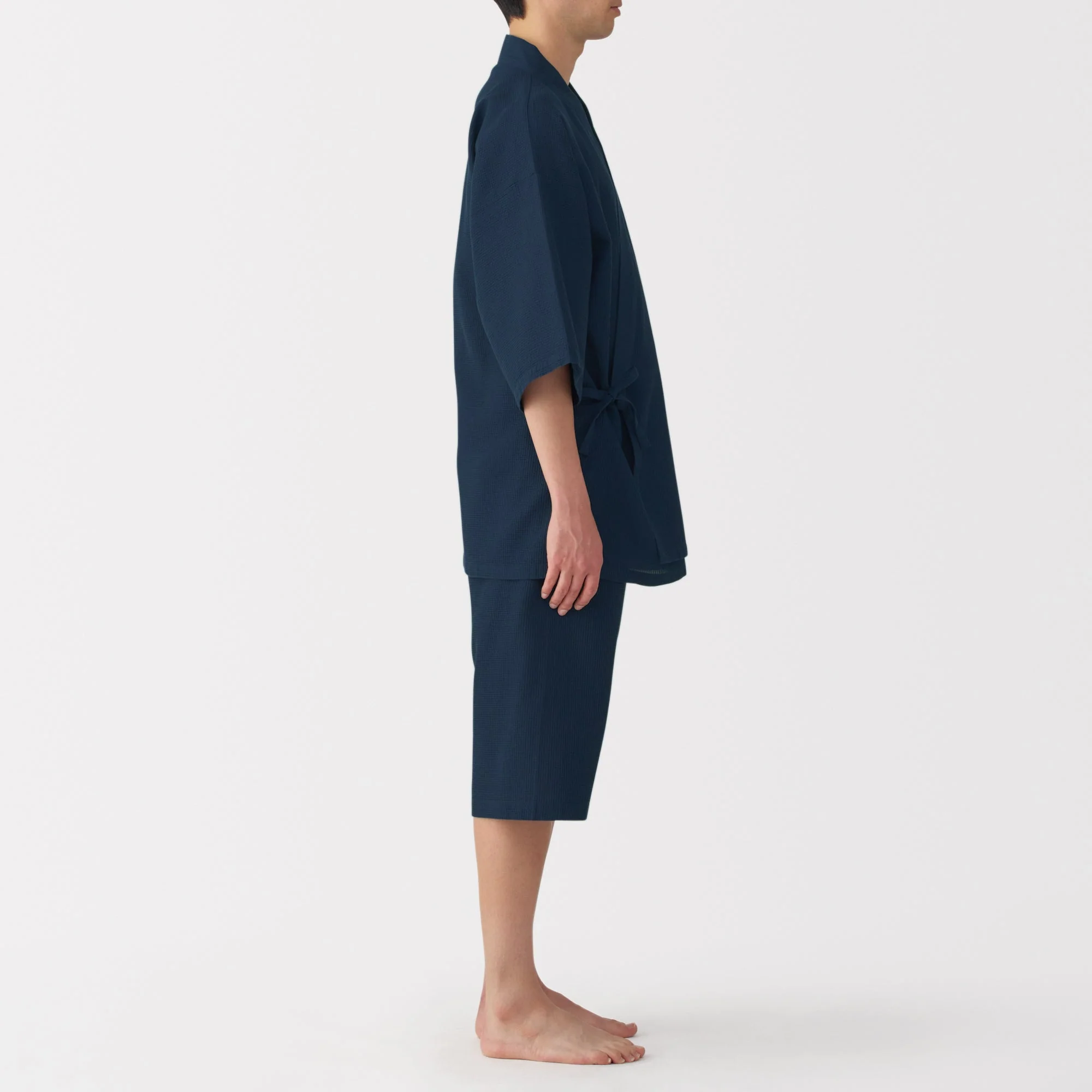 Men's Lyocell Blend Waffle Weave Jinbei Loungewear Set - Image 27