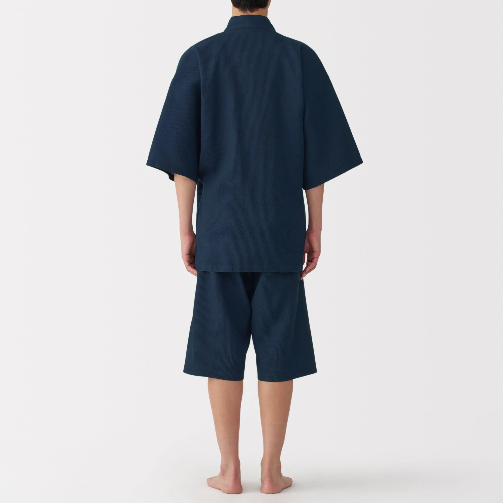 Men's Lyocell Blend Waffle Weave Jinbei Loungewear Set - Image 28
