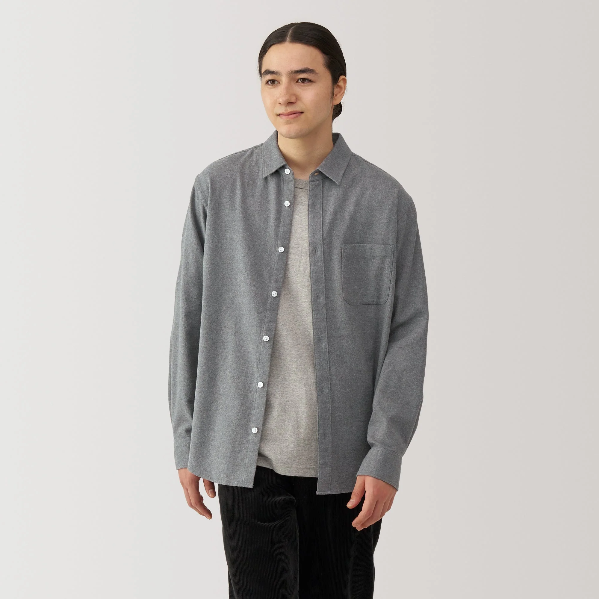 Men's Reclaimed Cotton Blend Flannel Long Sleeve Shirt
